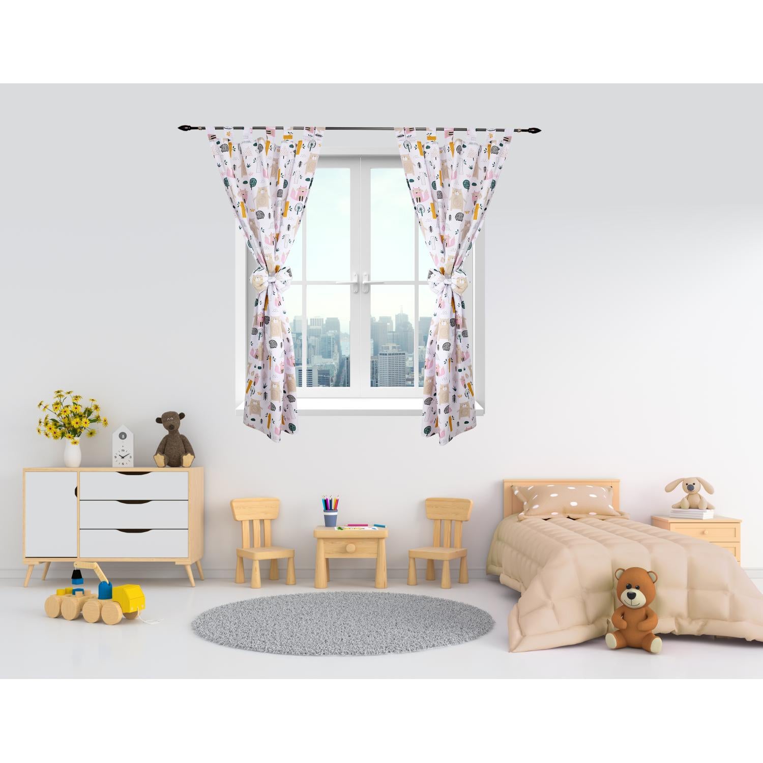 Vorhänge/Gardinen mit Schleifen 2er Set