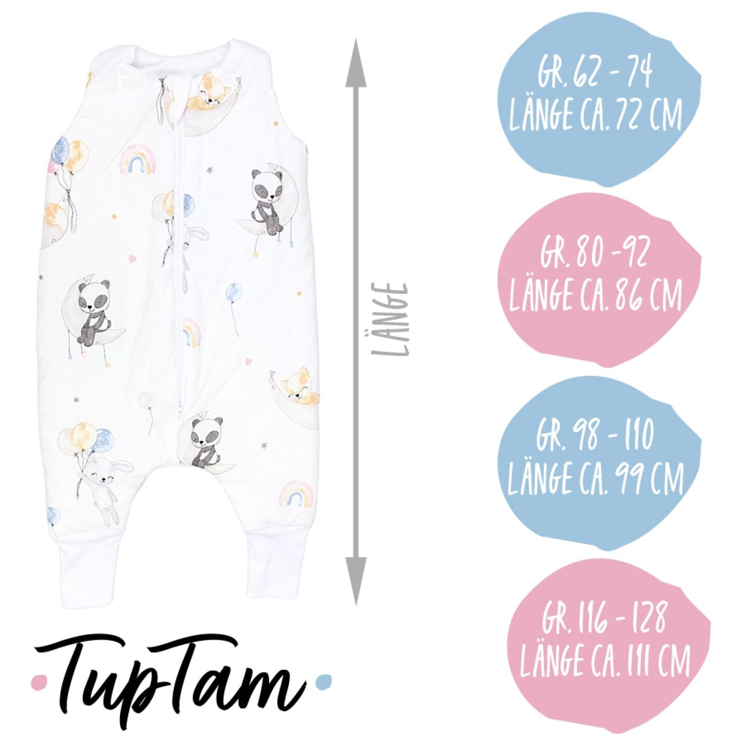 TupTam Baby Winterschlafsack mit Beinen OEKO- TEX zertifizierte Materialien 2.5 TOG Unisex