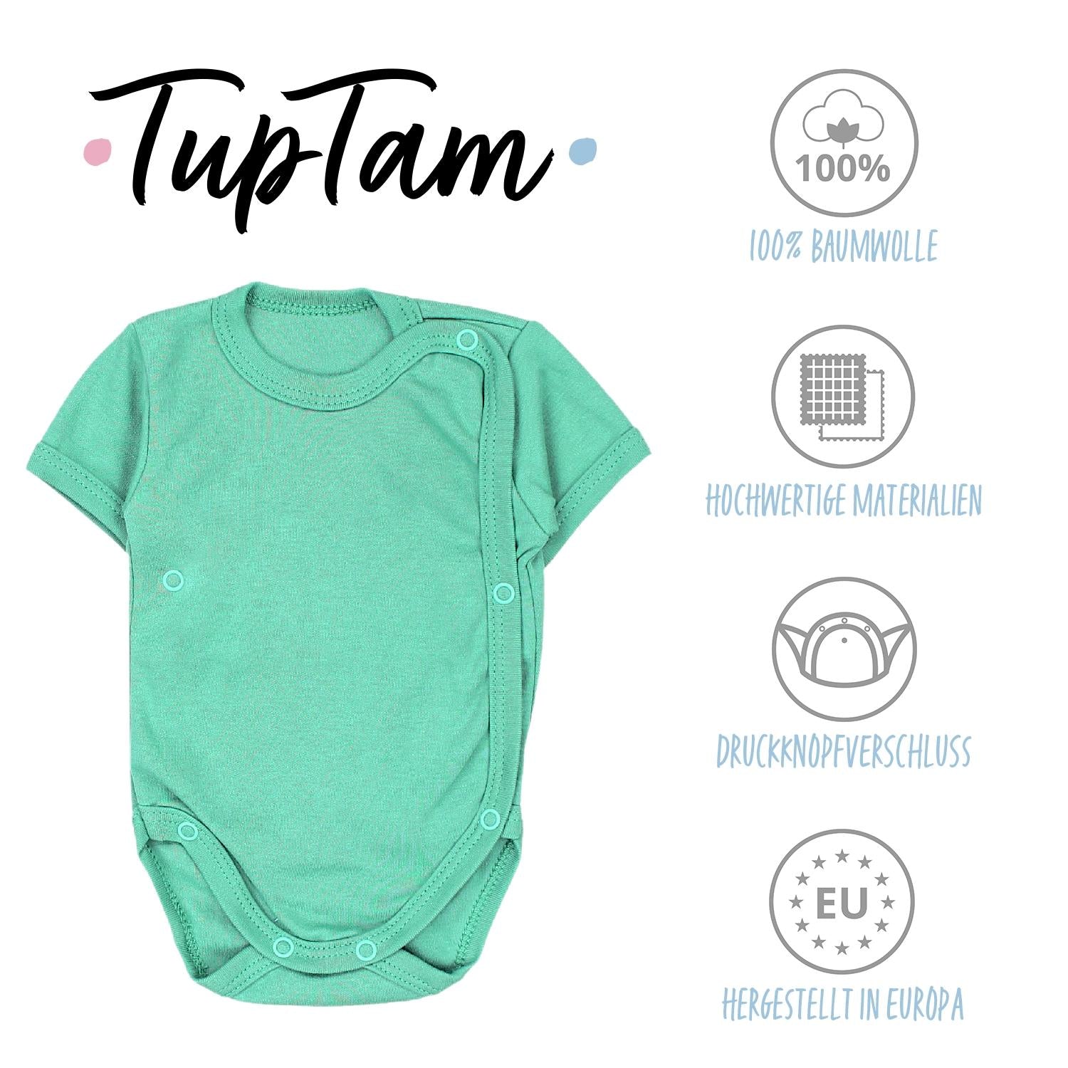 Baby Kurzarm Wickelbody mit Aufdruck - 5er Set