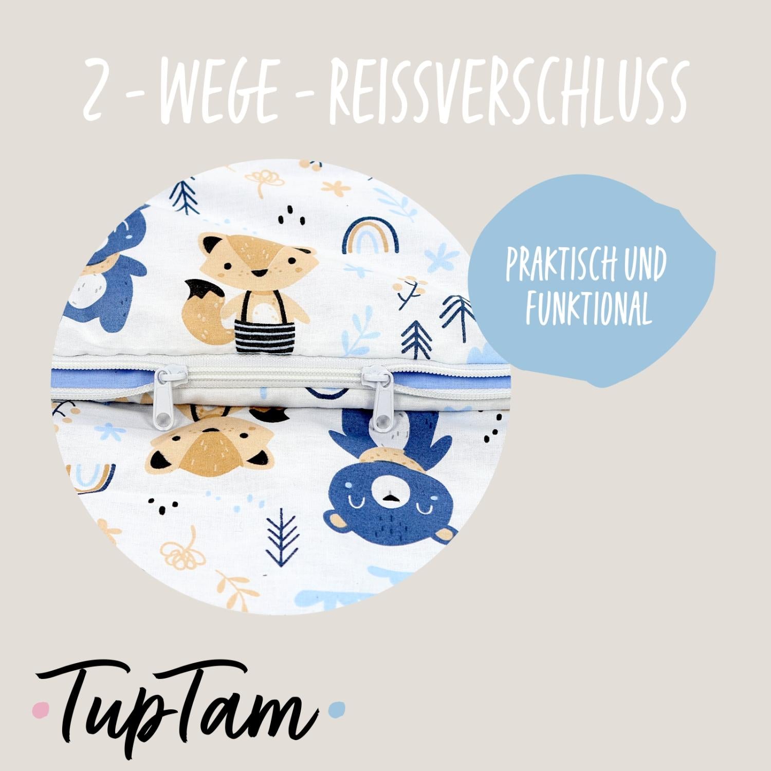 Deckenschlafsack mit Kissen und Beutel 135×70 cm