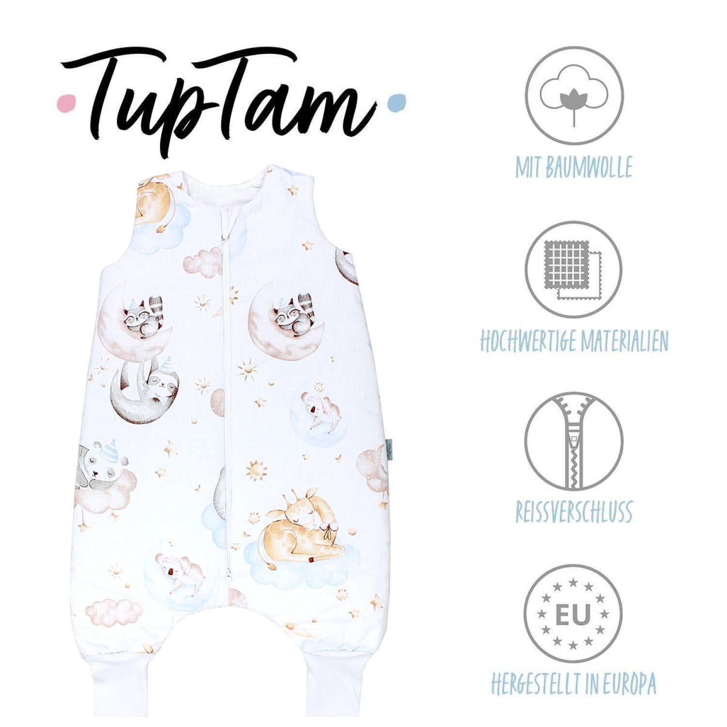 TupTam Baby Winterschlafsack mit Beinen OEKO- TEX zertifizierte Materialien 2.5 TOG Unisex