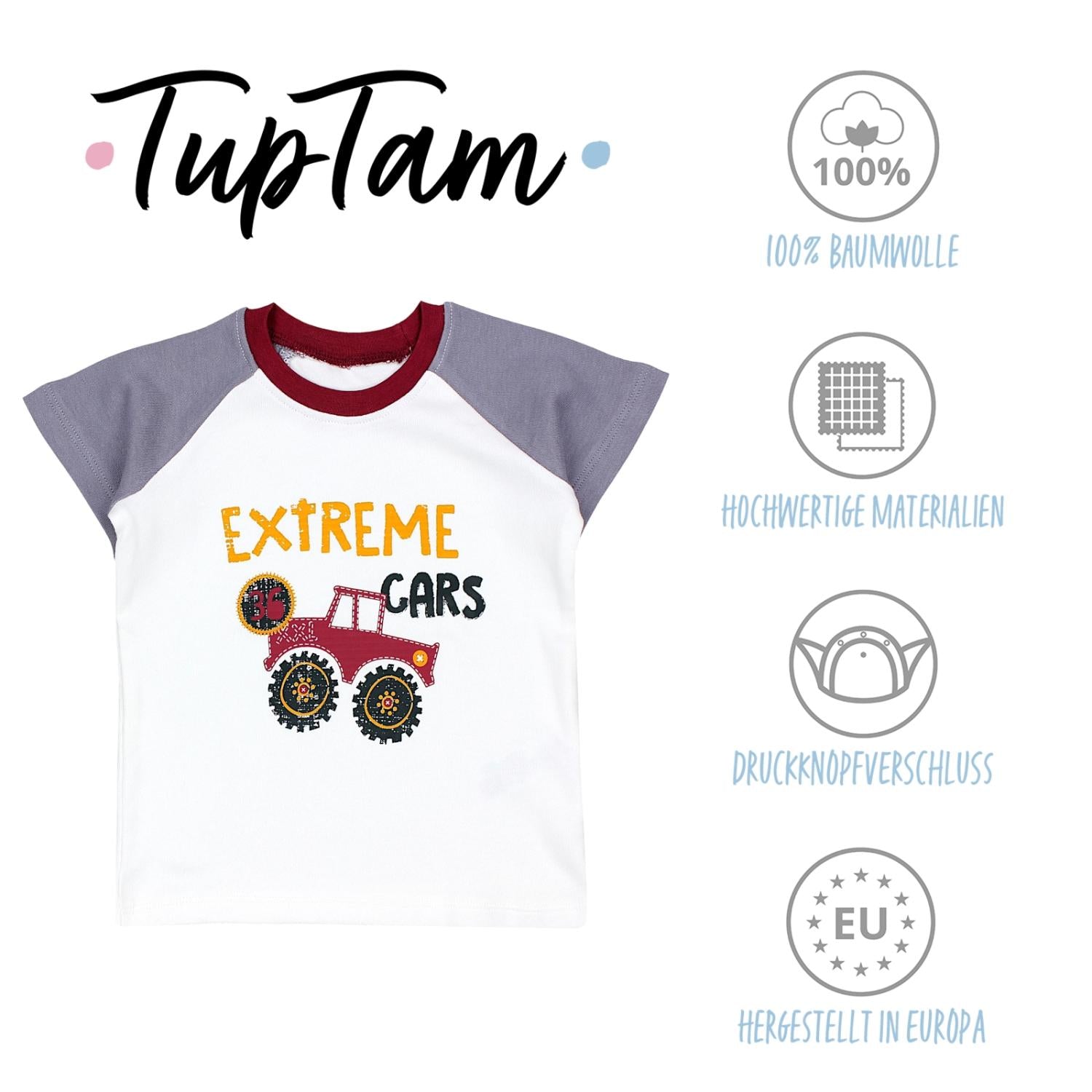 Kurzarm-Shirt mit Aufdruck - 5er Set