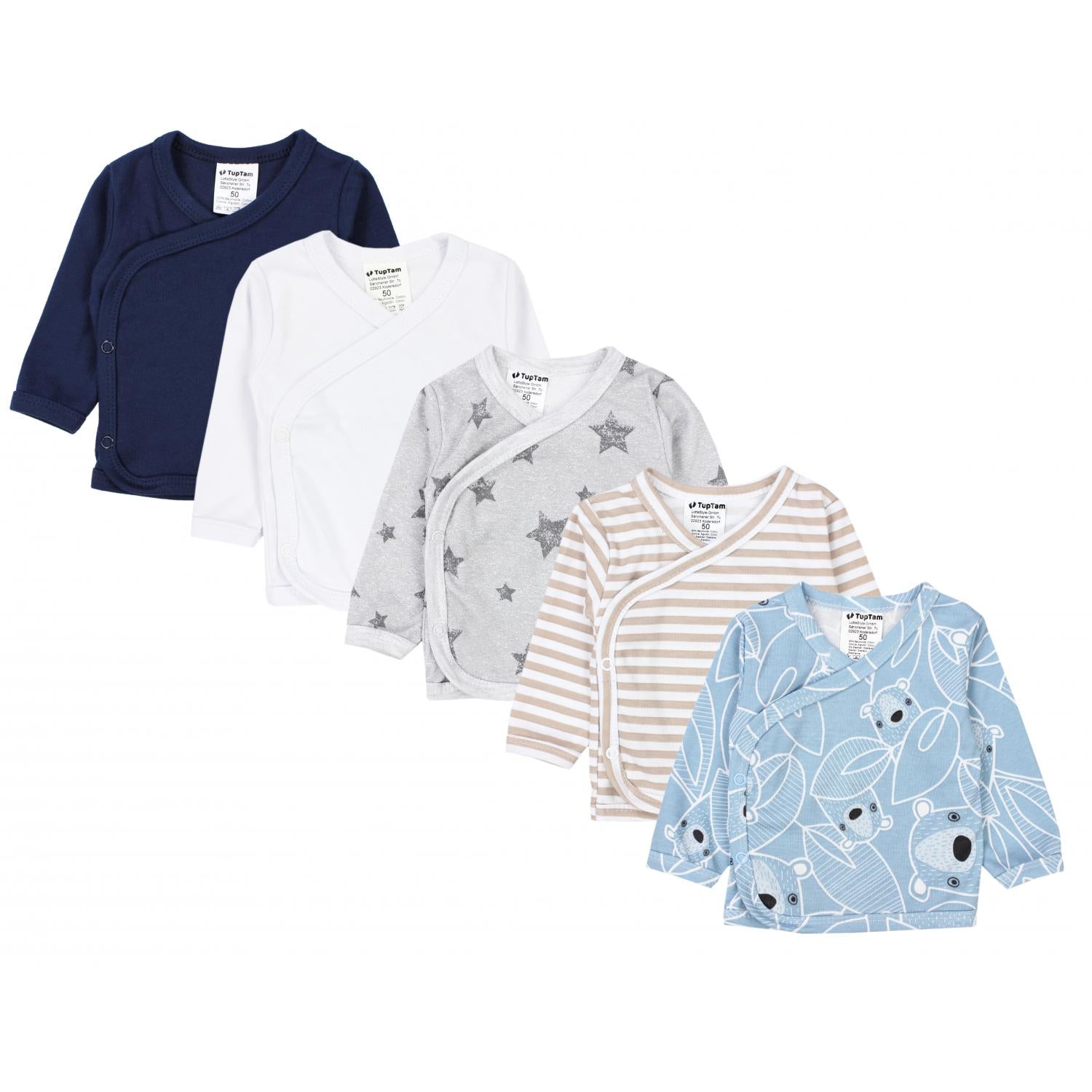 Baby Langarm Wickelshirt - 5er Set