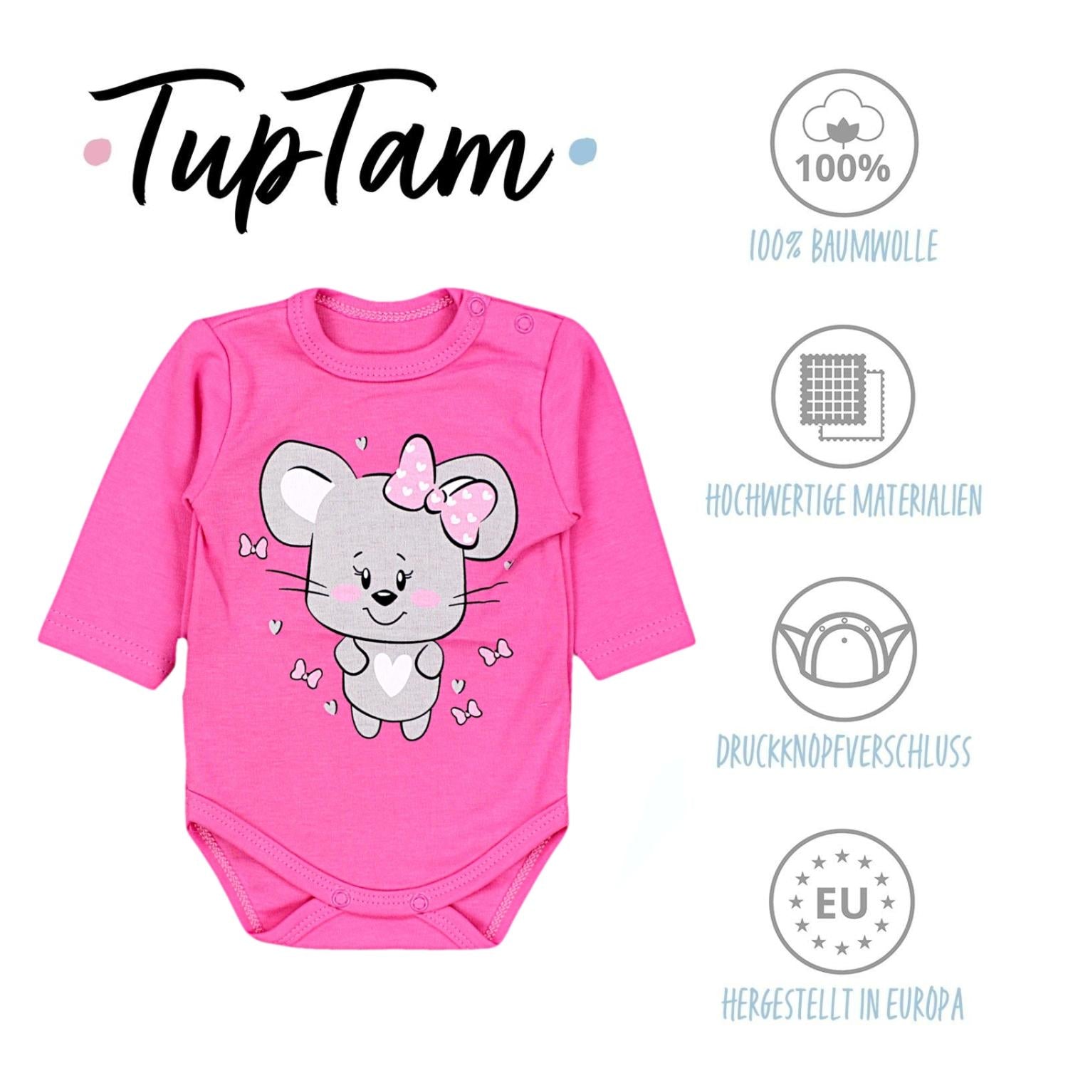 Langarm- Body mit Aufdruck - 5er Set