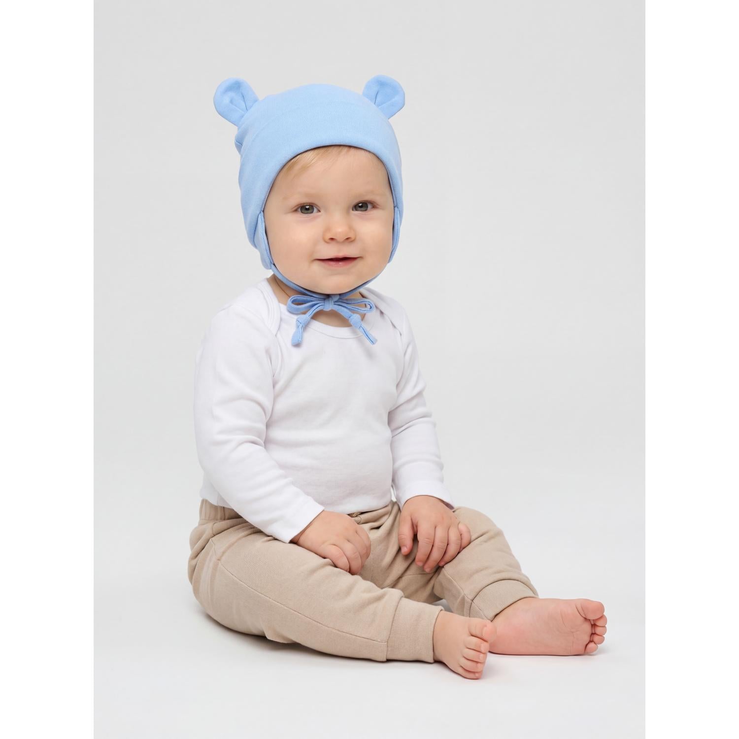 Erstlingsmütze mit Ohrenklappen - 2er Pack