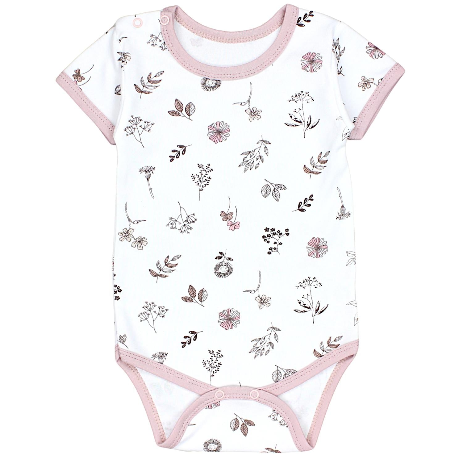 Baby Body Kurzarm in Unifarben - 5er Set
