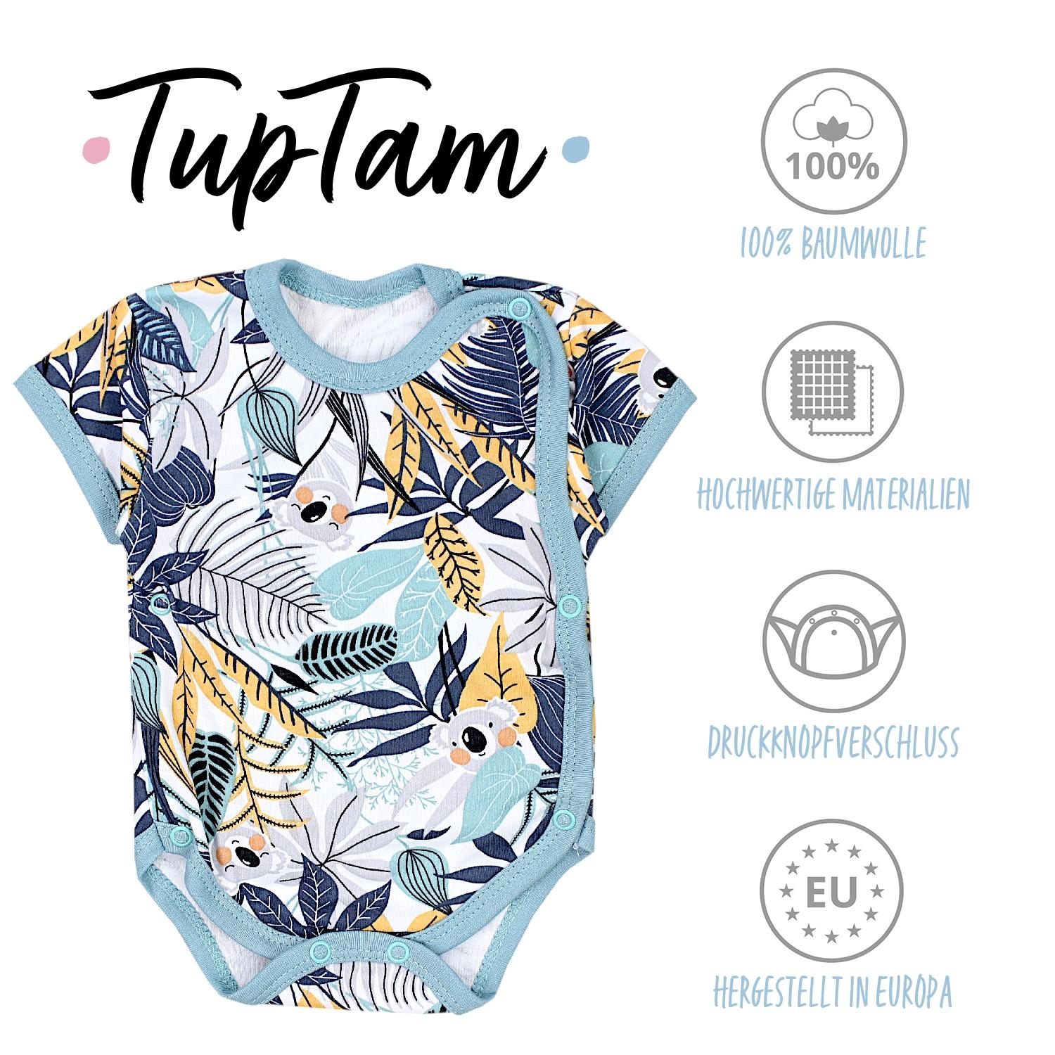 Baby Kurzarm Wickelbody mit Aufdruck - 5er Set