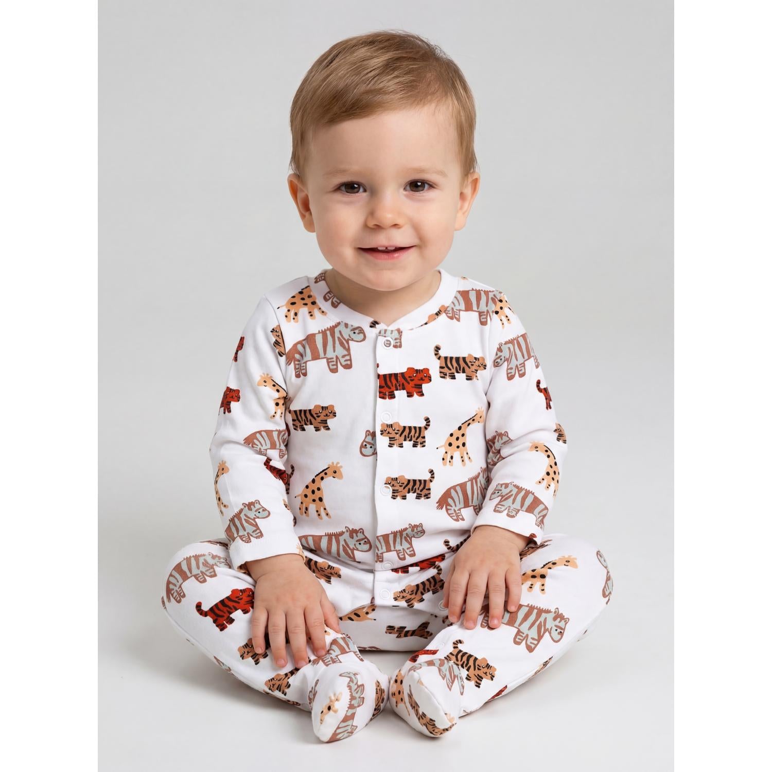Jungen Schlafstrampler mit Fuß 3er Pack