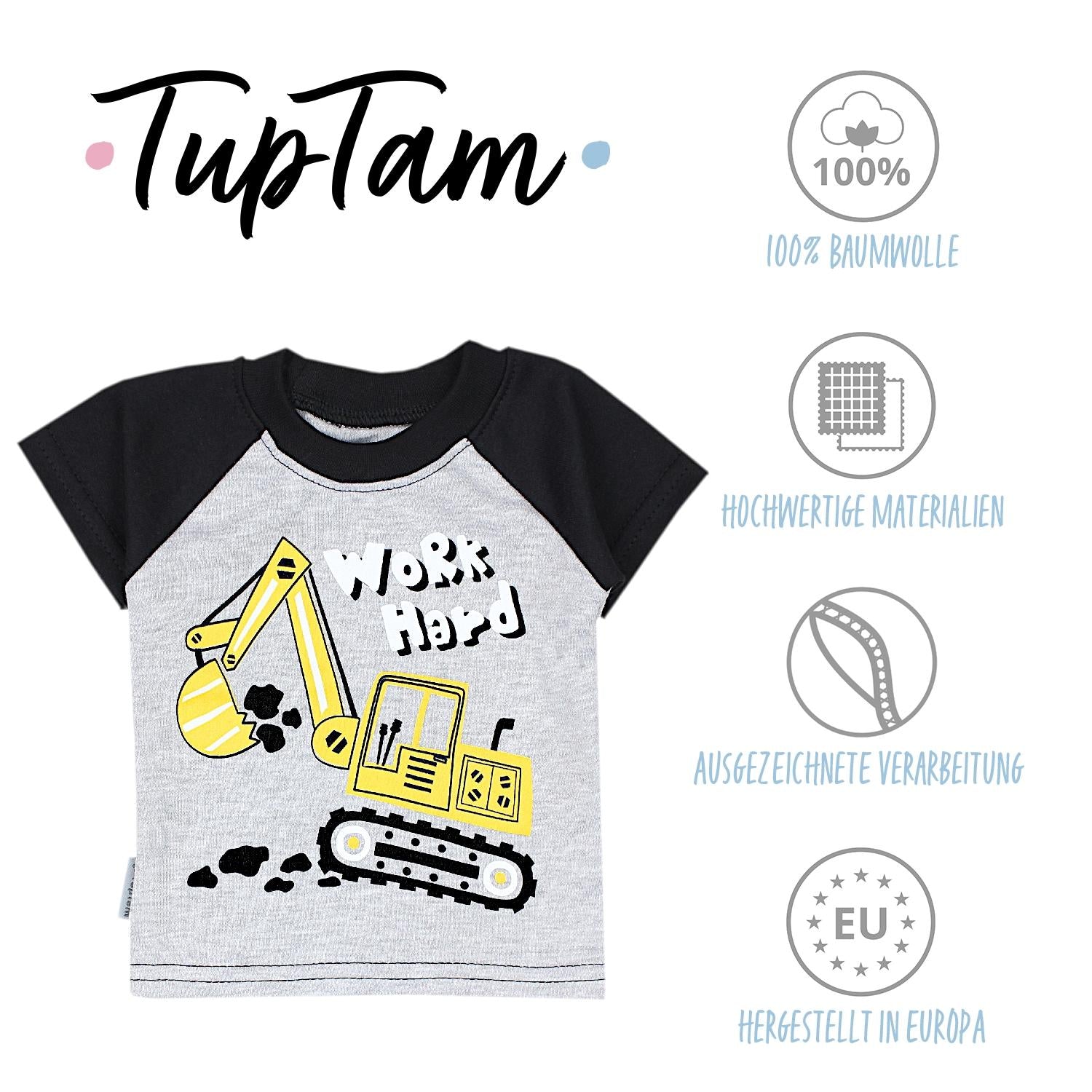 Baby Kurzarm T-Shirt mit Aufdruck - 5er Set