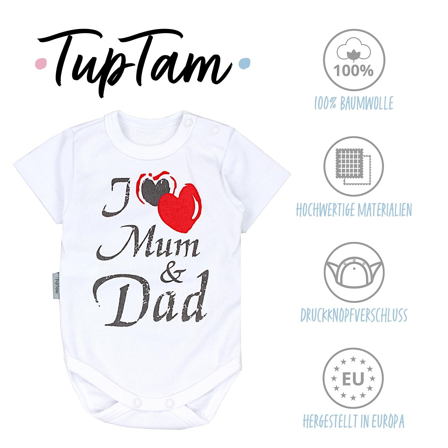 Kurzarm- Body mit Aufdruck -5er Set