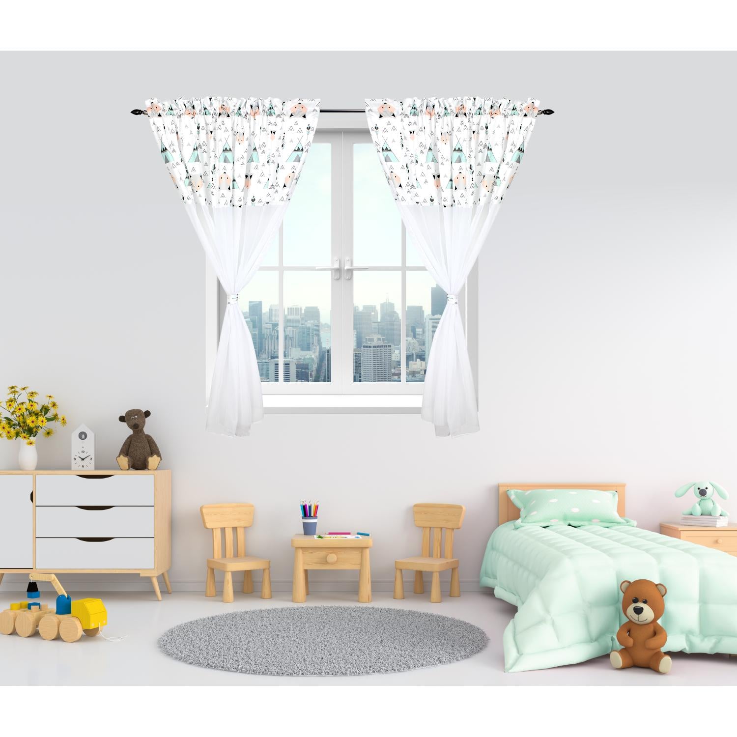 Kinderzimmer Voile/ Vorhänge/ Gardinen mit Tunnelzug Set