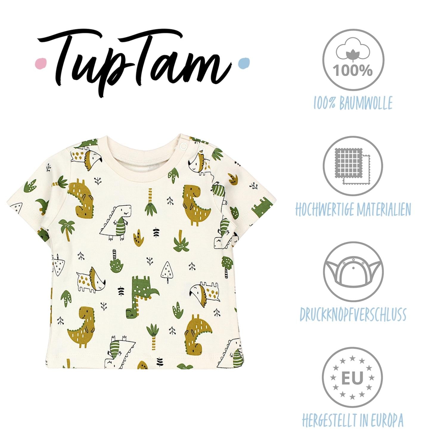Kurzarm-Shirt mit Aufdruck - 5er Set