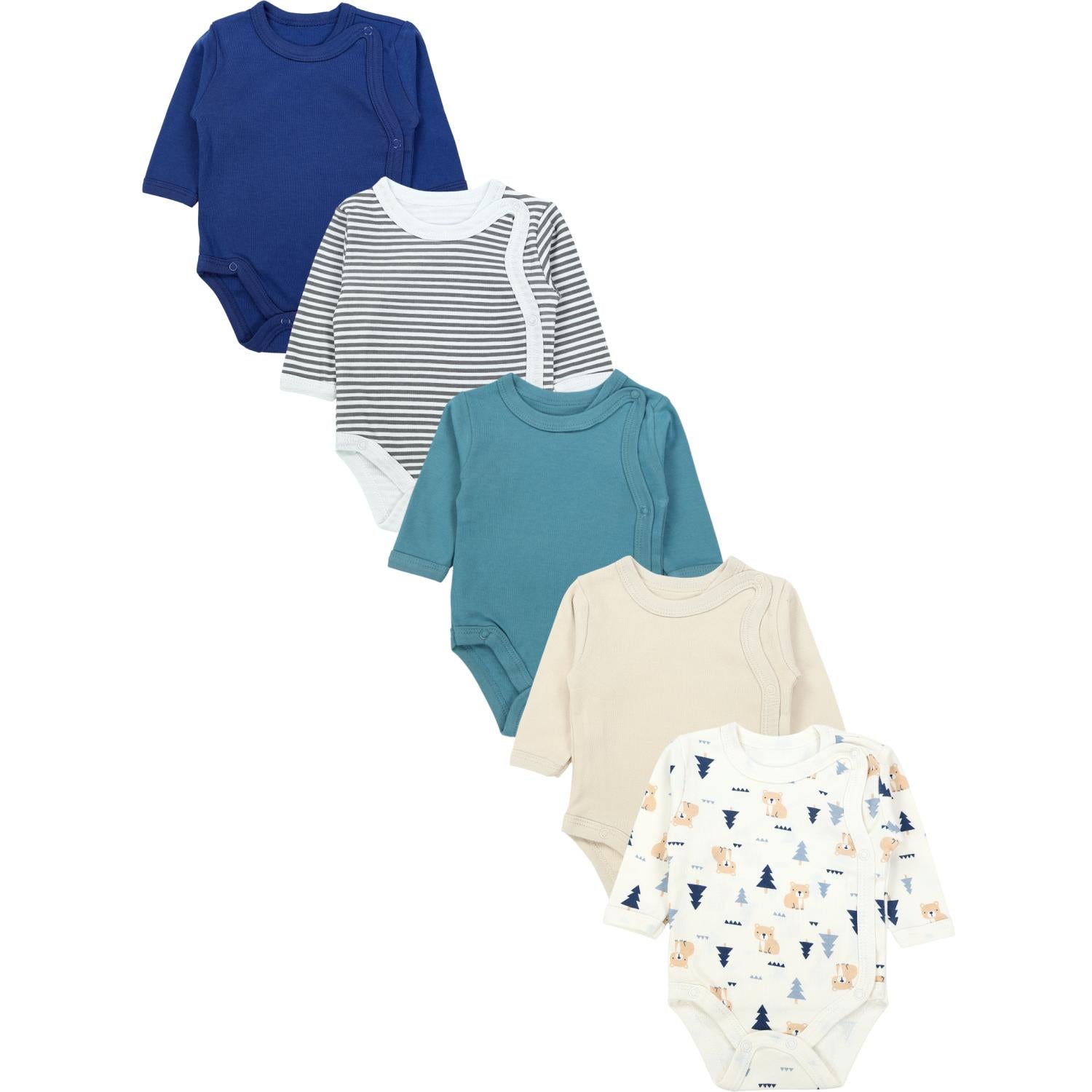 Langarm Wickelbody - 5er Set