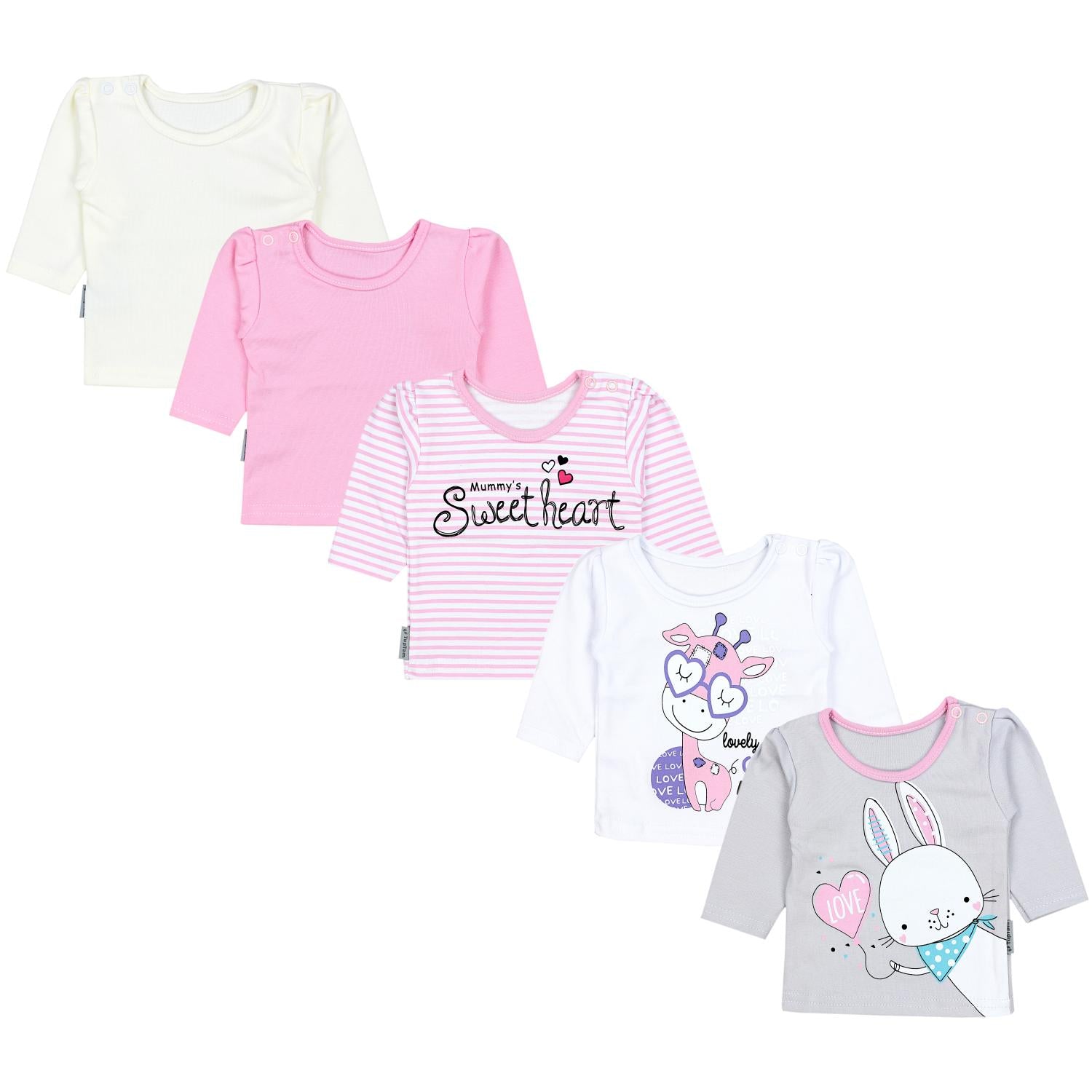 Baby Mädchen Langarmshirt 5er Set