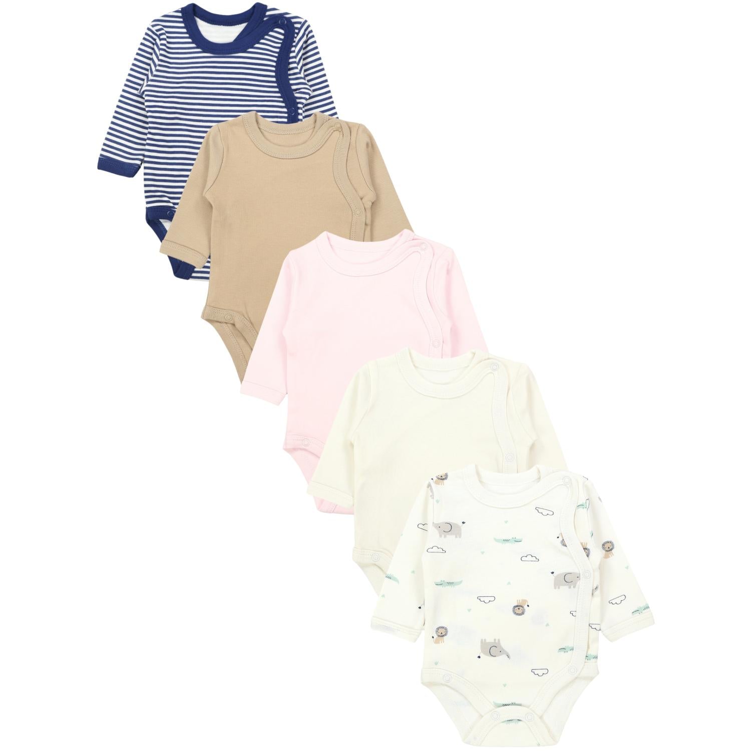 Langarm Wickelbody - 5er Set