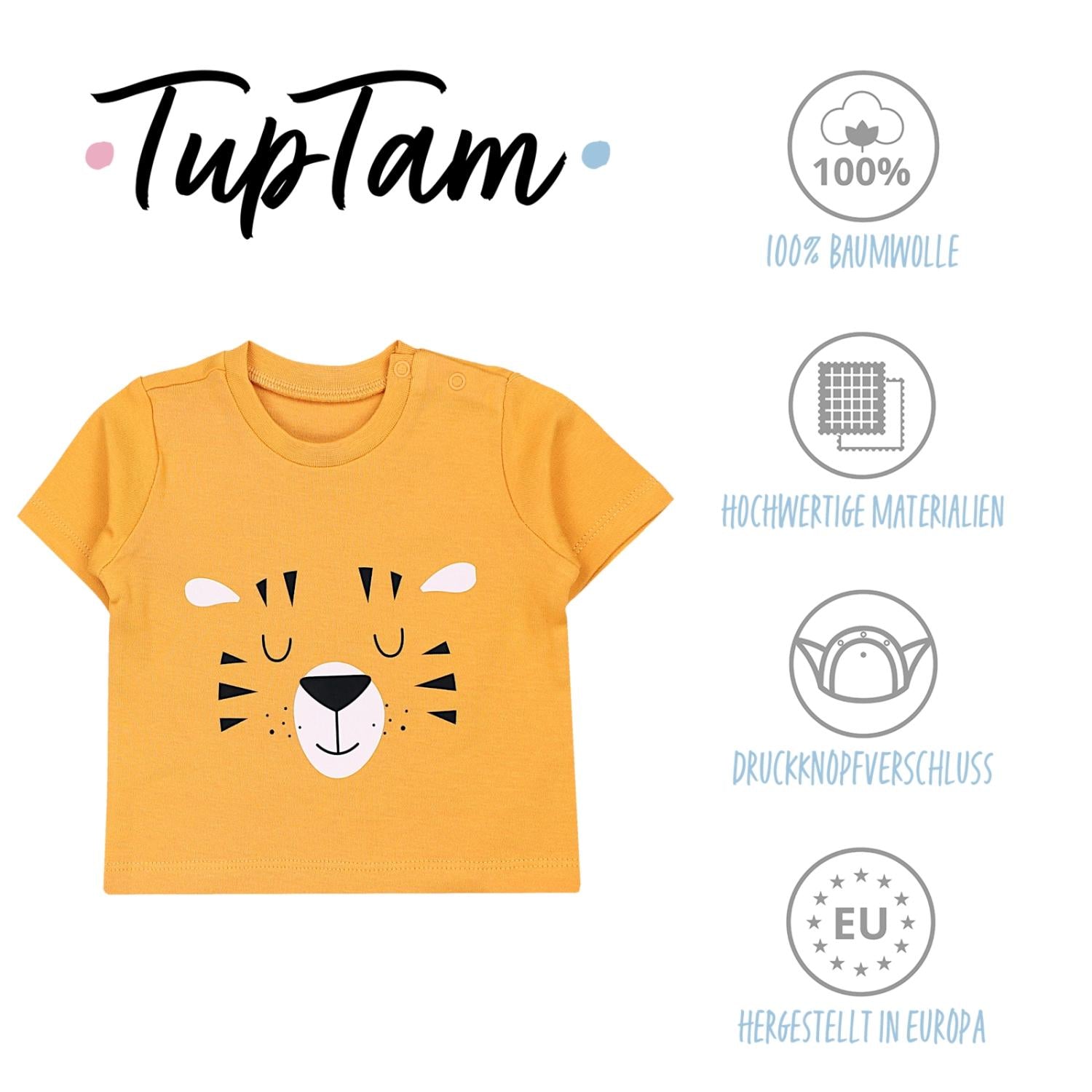 Kurzarm-Shirt mit Aufdruck - 5er Set
