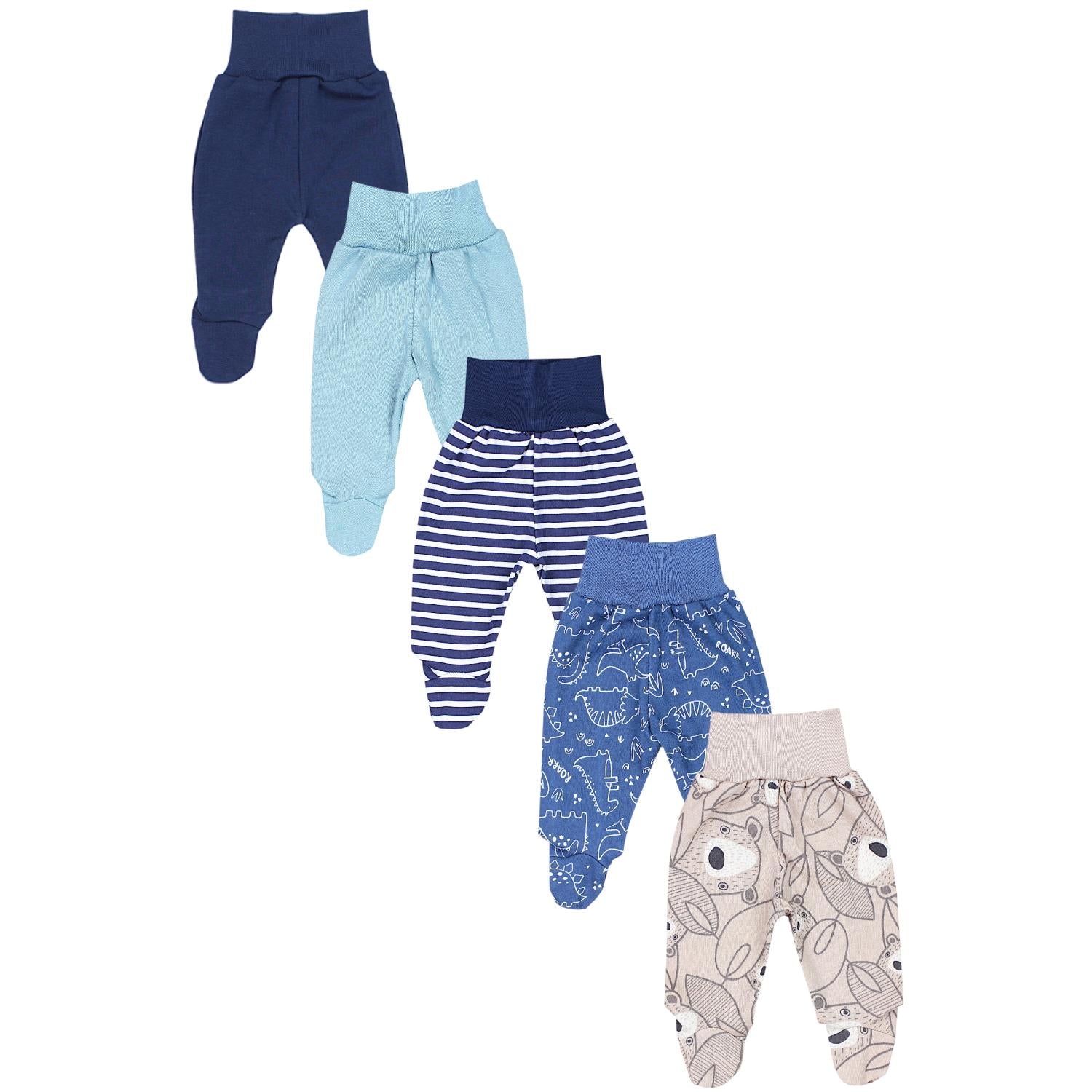 Strampelhose mit Fuß - 5er Set