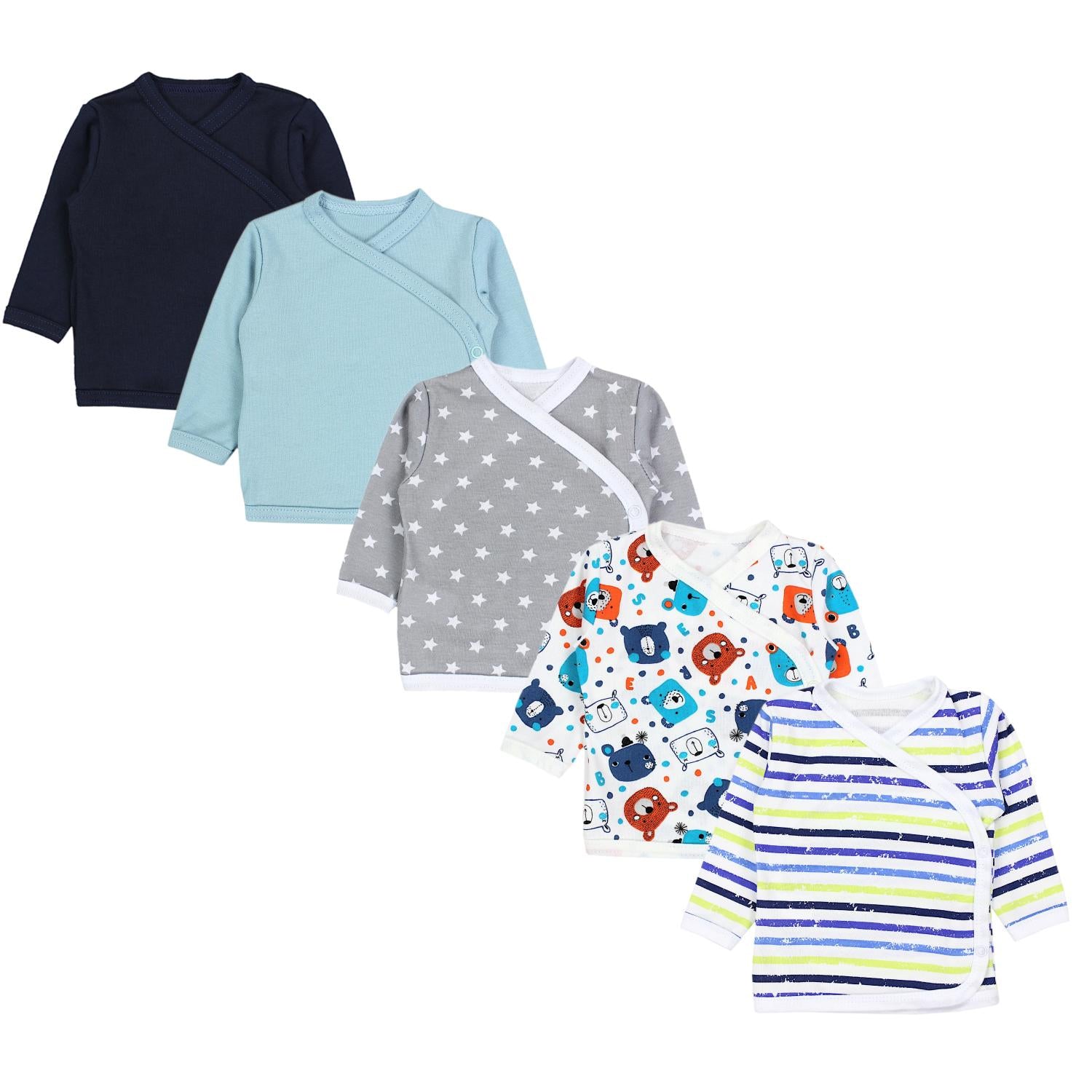 Baby Wickelshirt Langarm - 5er Set