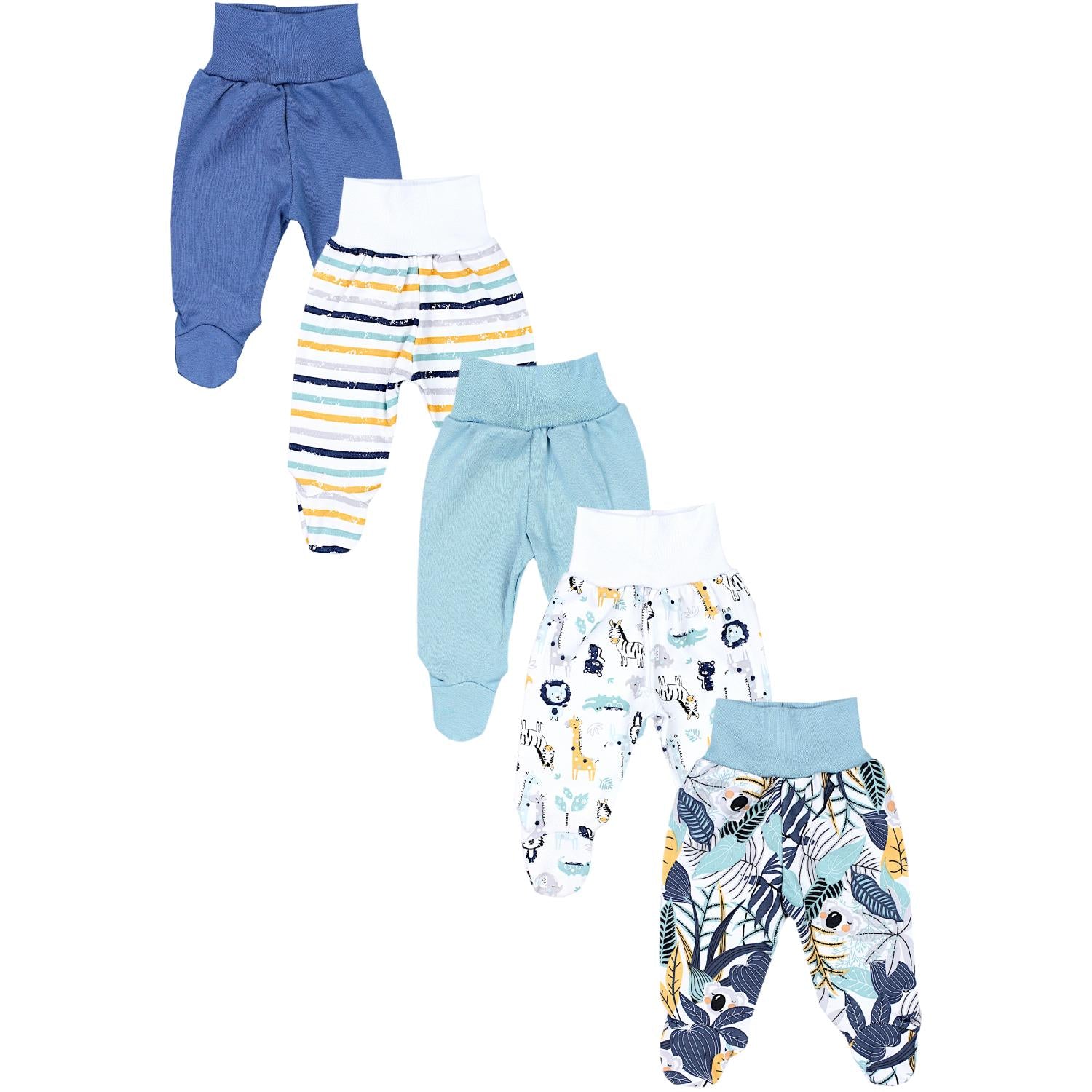 Strampelhose mit Fuß - 5er Set