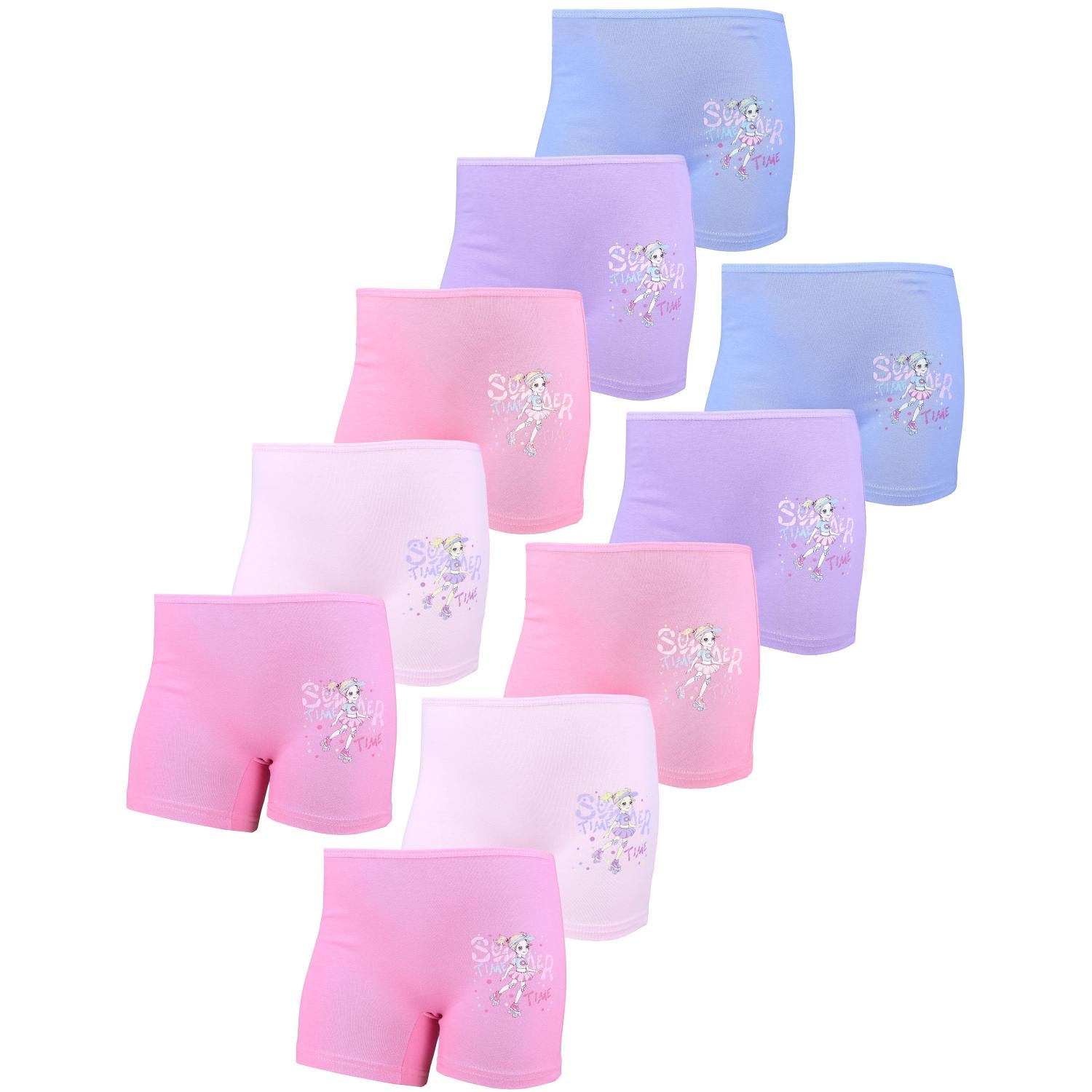 Mädchen Boxershorts aus Baumwolle – 10er Pack