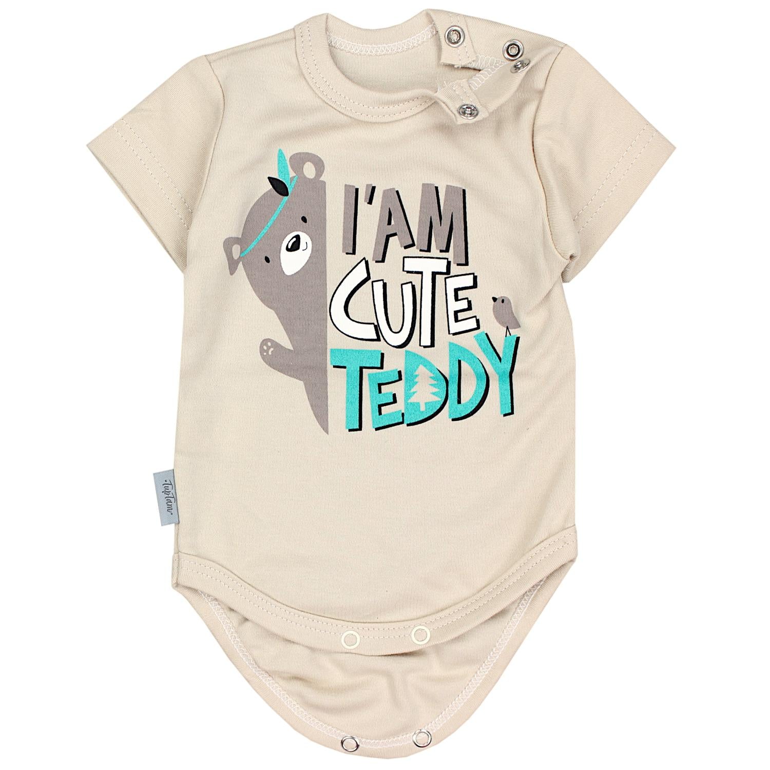 Kurzarm- Body mit Aufdruck -5er Set