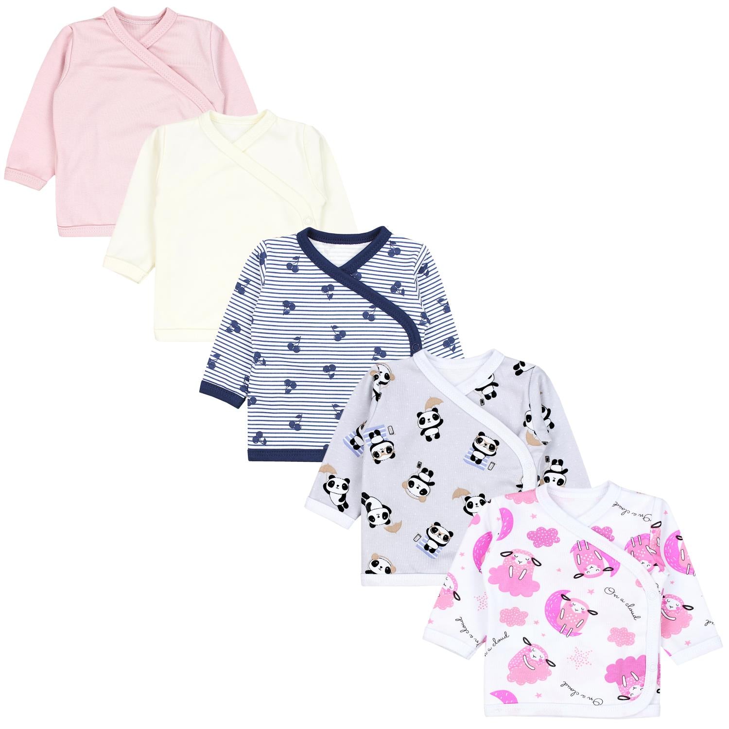 Langarm- Wickelshirt - 5er Set