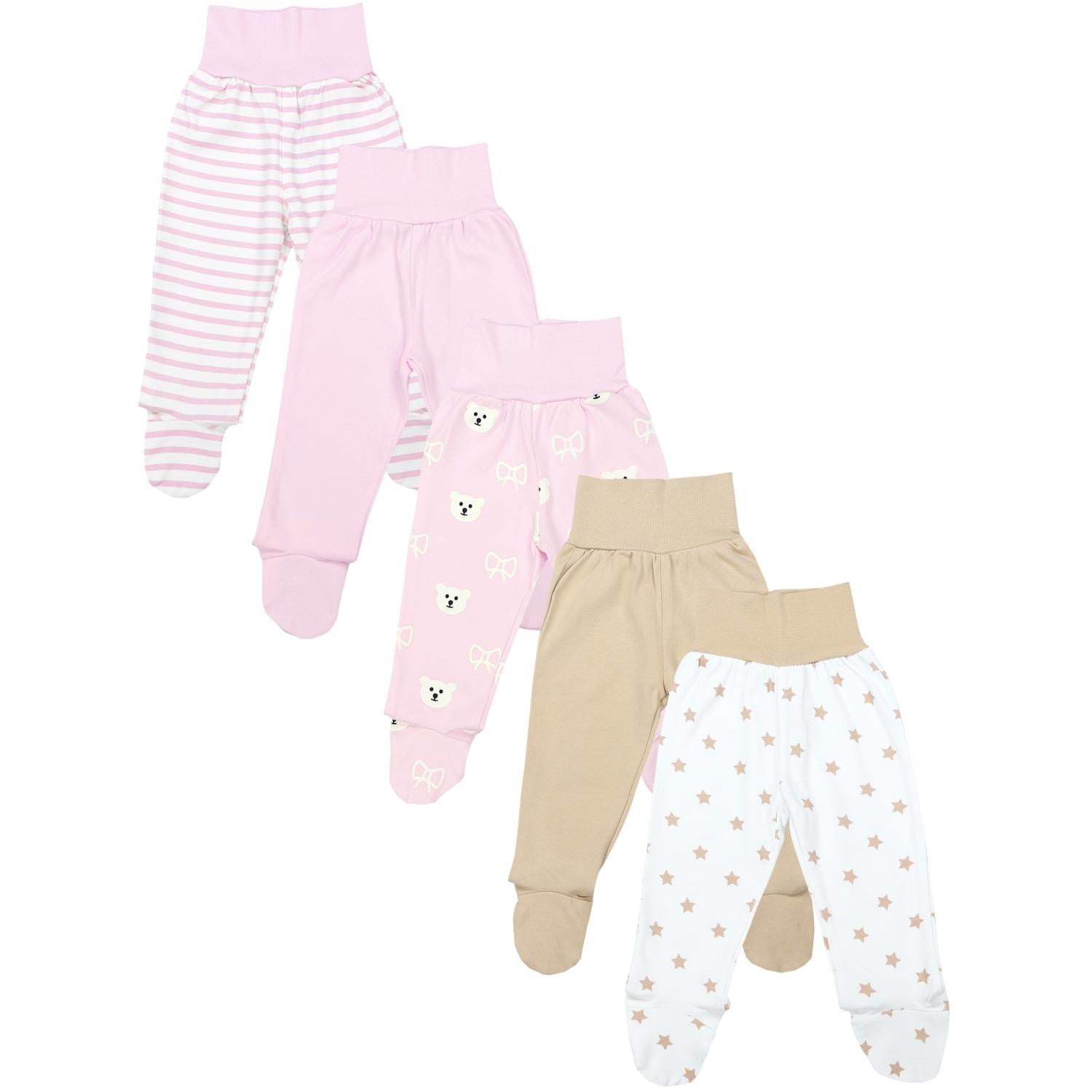 Strampelhose mit Fuß - 5er Set