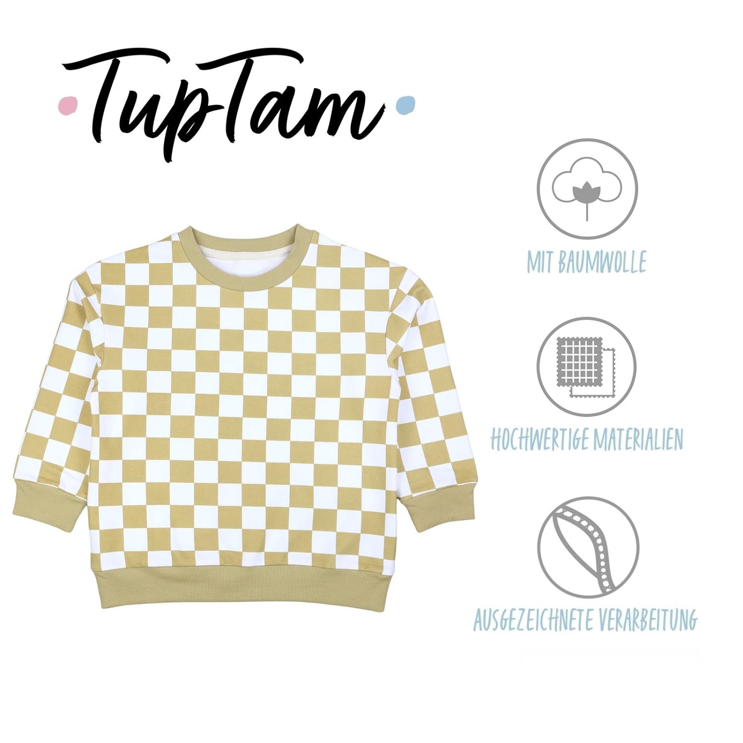 Sweatshirt kariert aus Bio-Baumwolle