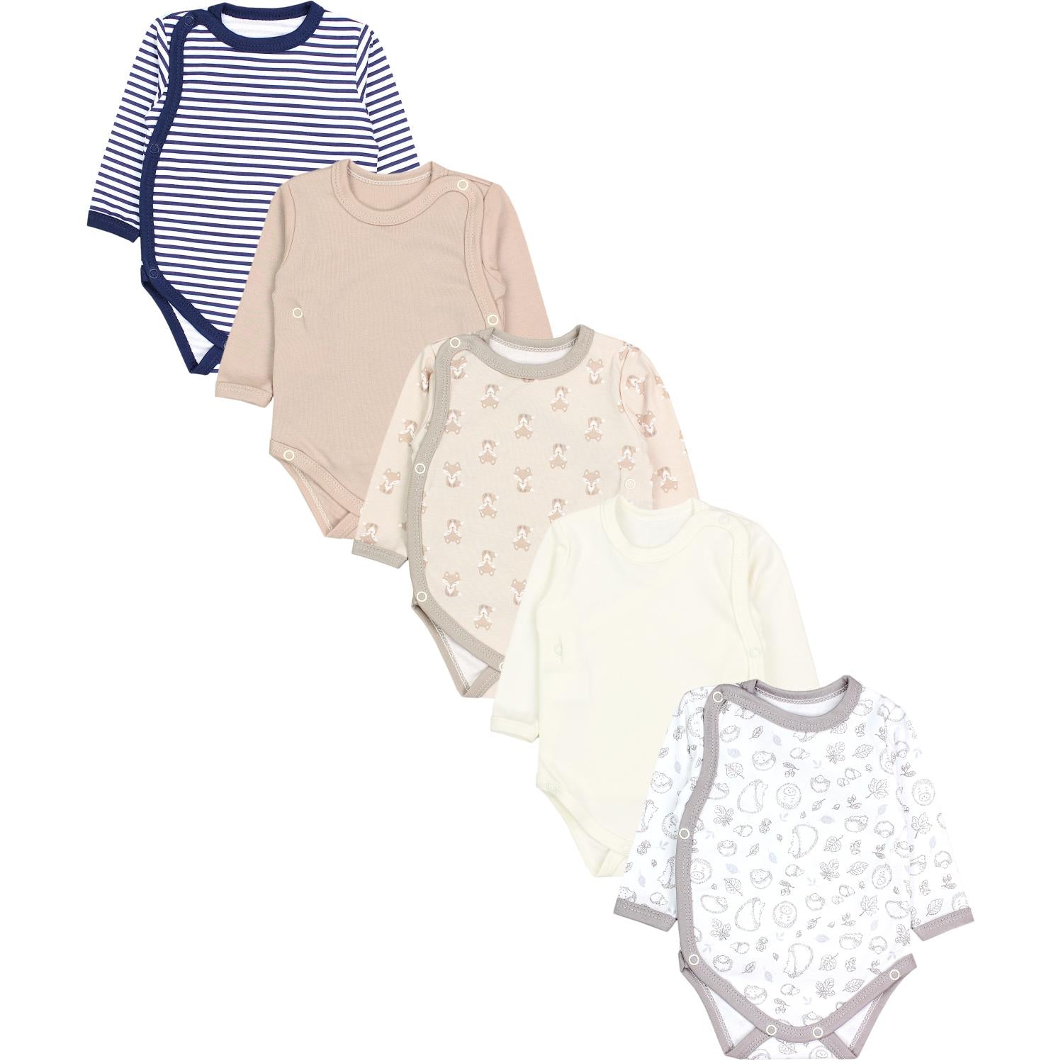 Langarm Wickelbody - 5er Set