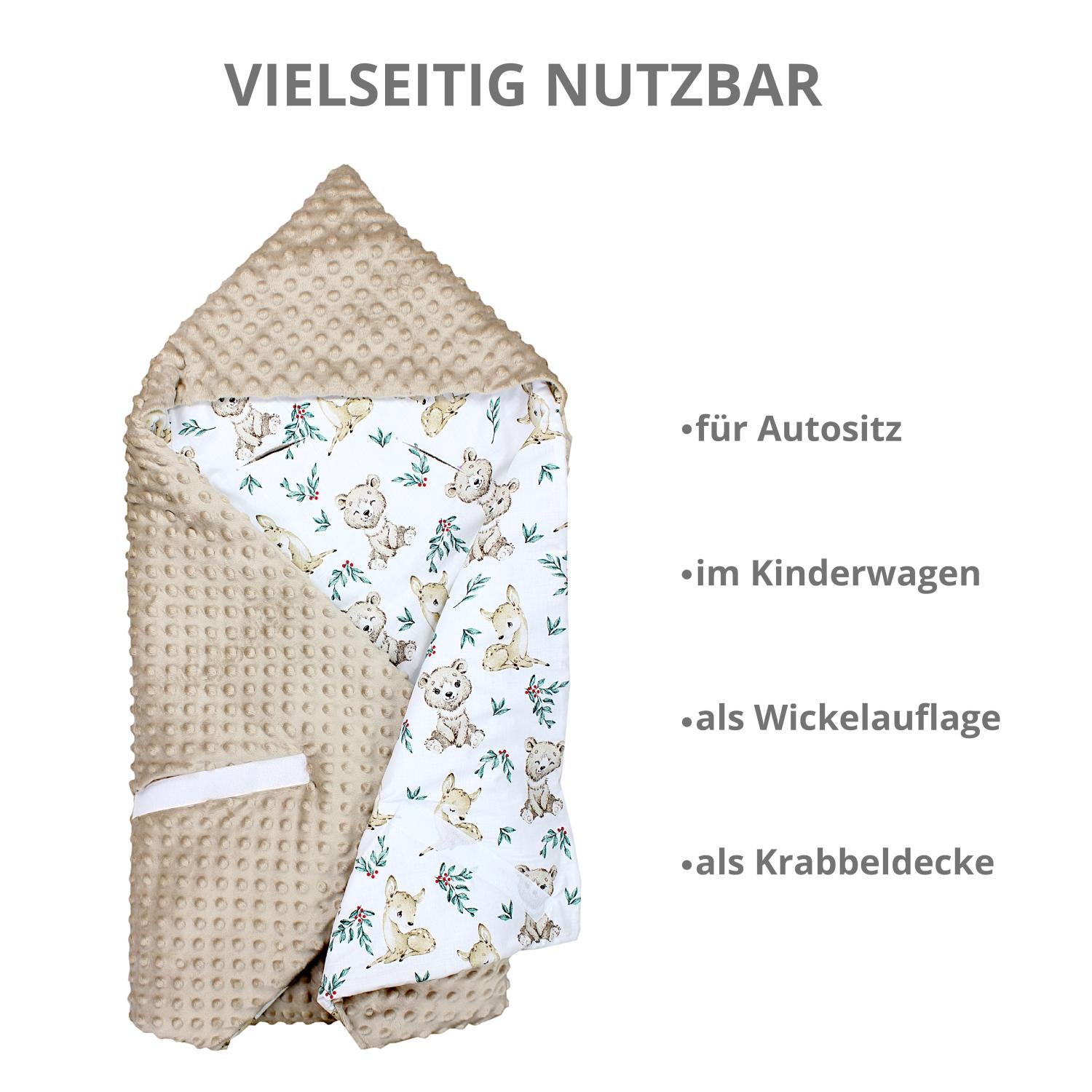 Baby Einschlagdecke und Wiegendecke - 2er Set