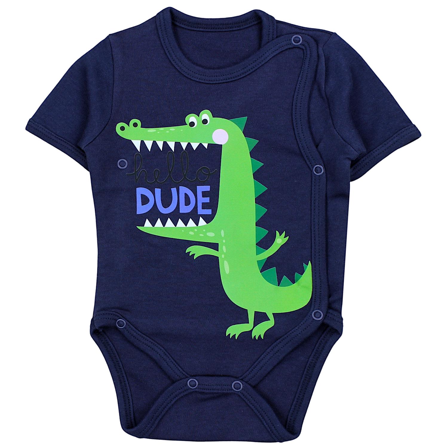 Baby Kurzarm Wickelbody mit Aufdruck - 5er Set