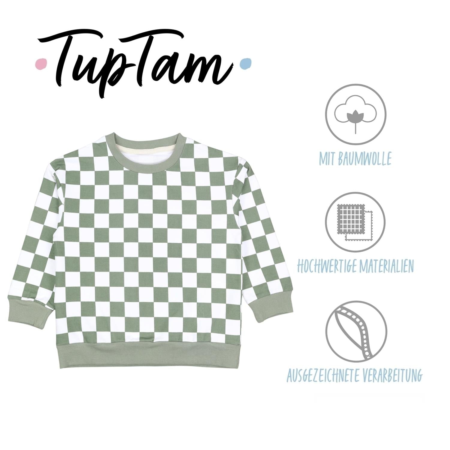 Sweatshirt kariert aus Bio-Baumwolle