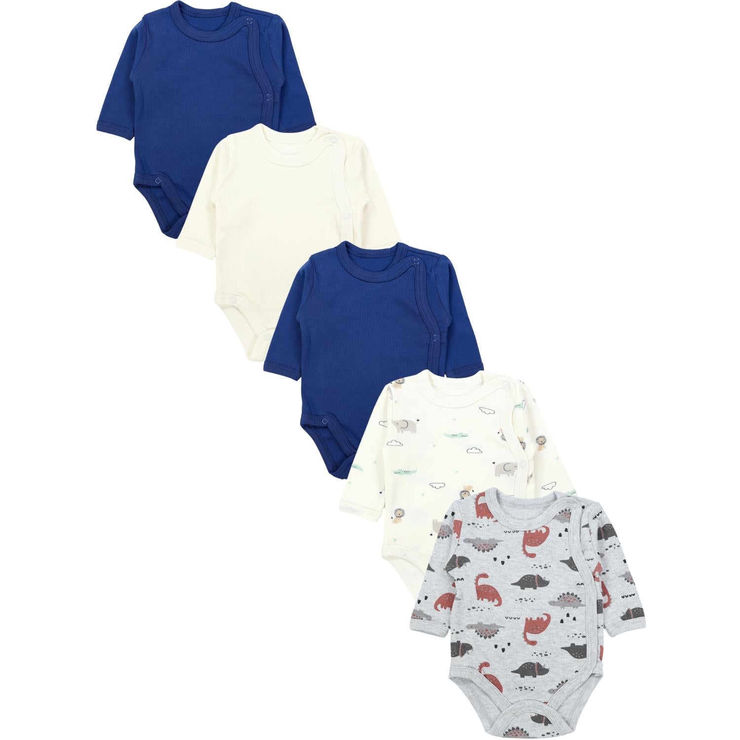 Langarm Wickelbody - 5er Set