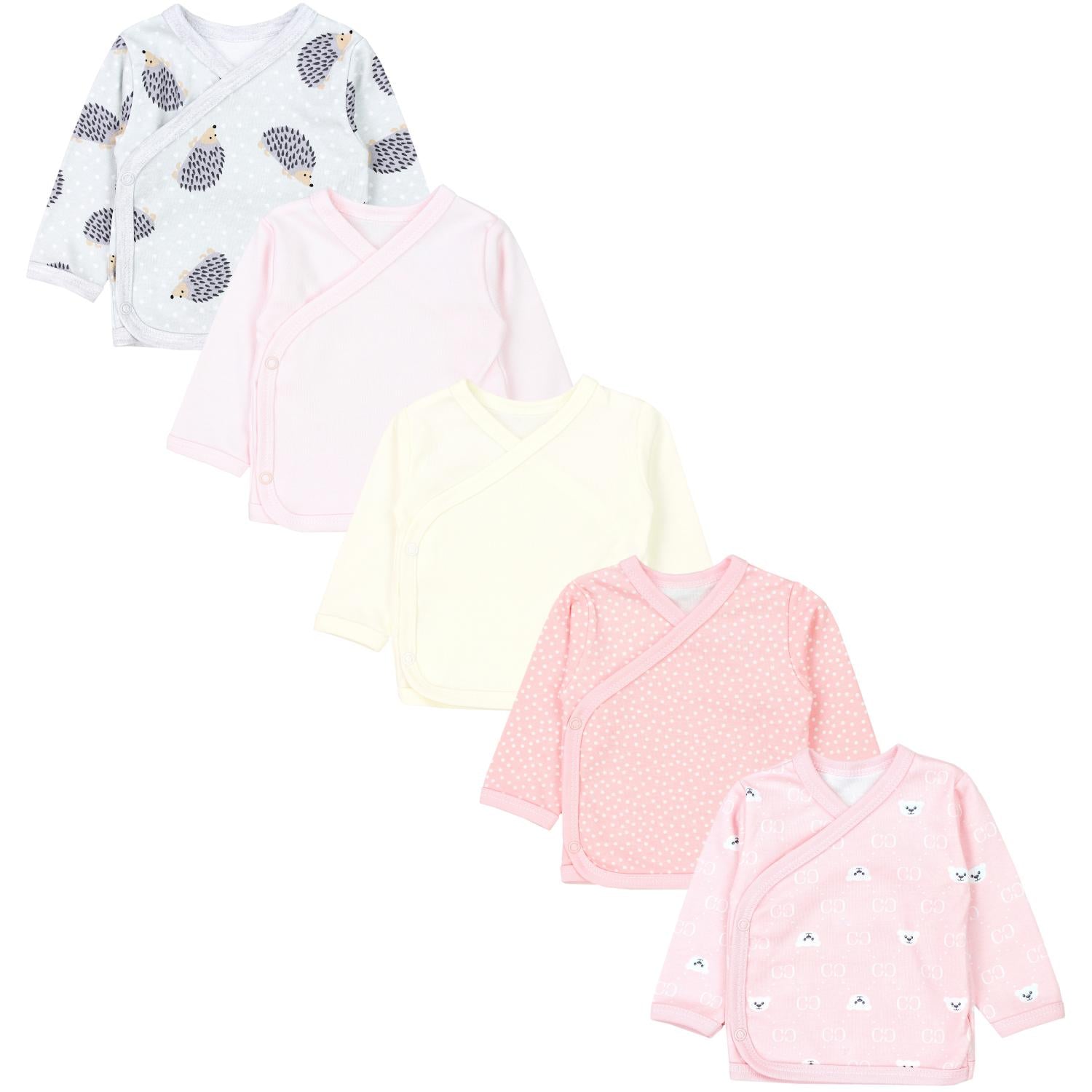 Baby Wickelshirt Langarm - 5er Set