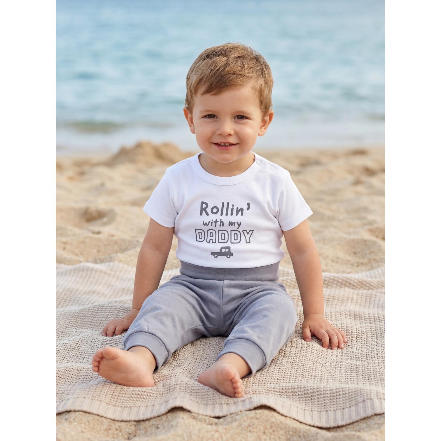 Kurzarm- Body mit Aufdruck -5er Set