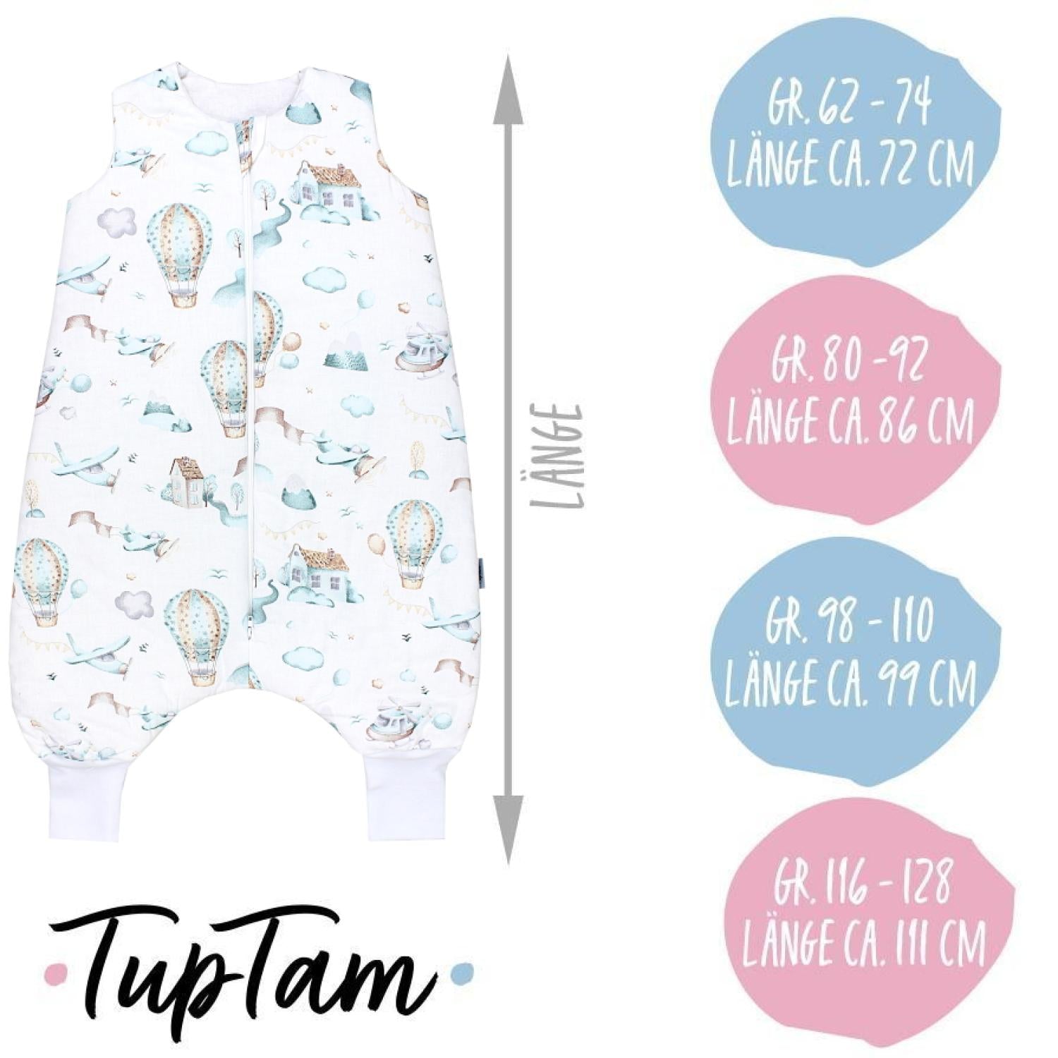 TupTam Baby Winterschlafsack mit Beinen OEKO- TEX zertifizierte Materialien 2.5 TOG Unisex