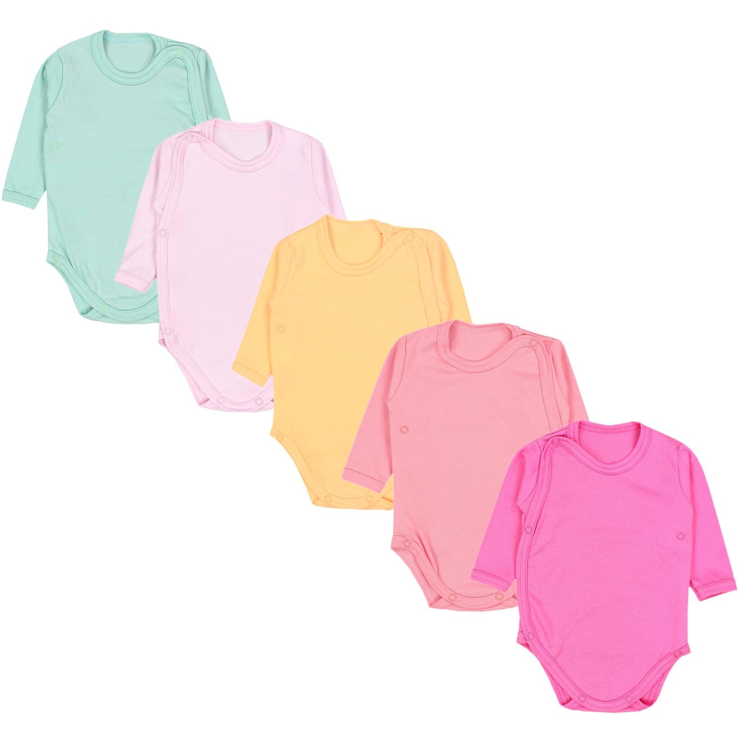 Langarm Wickelbody - 5er Set