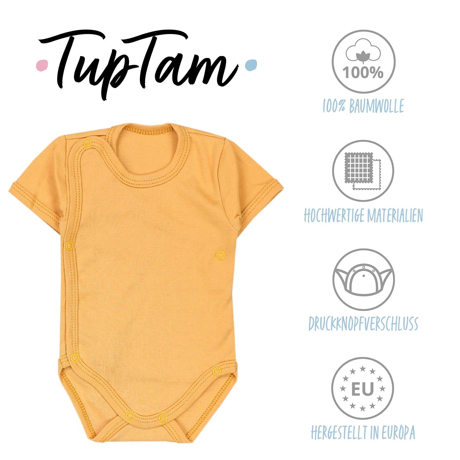 Baby Kurzarm Wickelbody mit Aufdruck - 5er Set