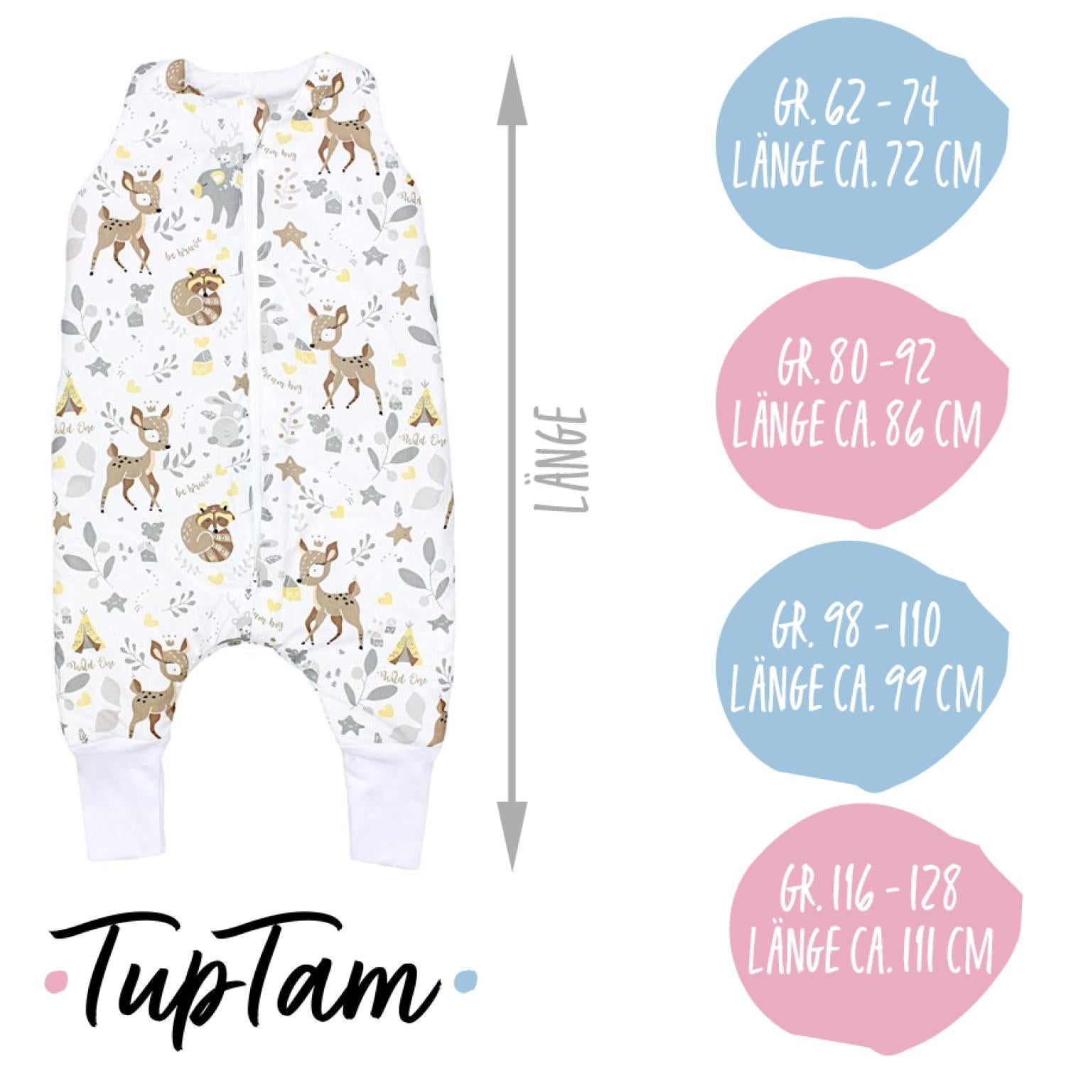 TupTam Baby Winterschlafsack mit Beinen OEKO- TEX zertifizierte Materialien 2.5 TOG Unisex