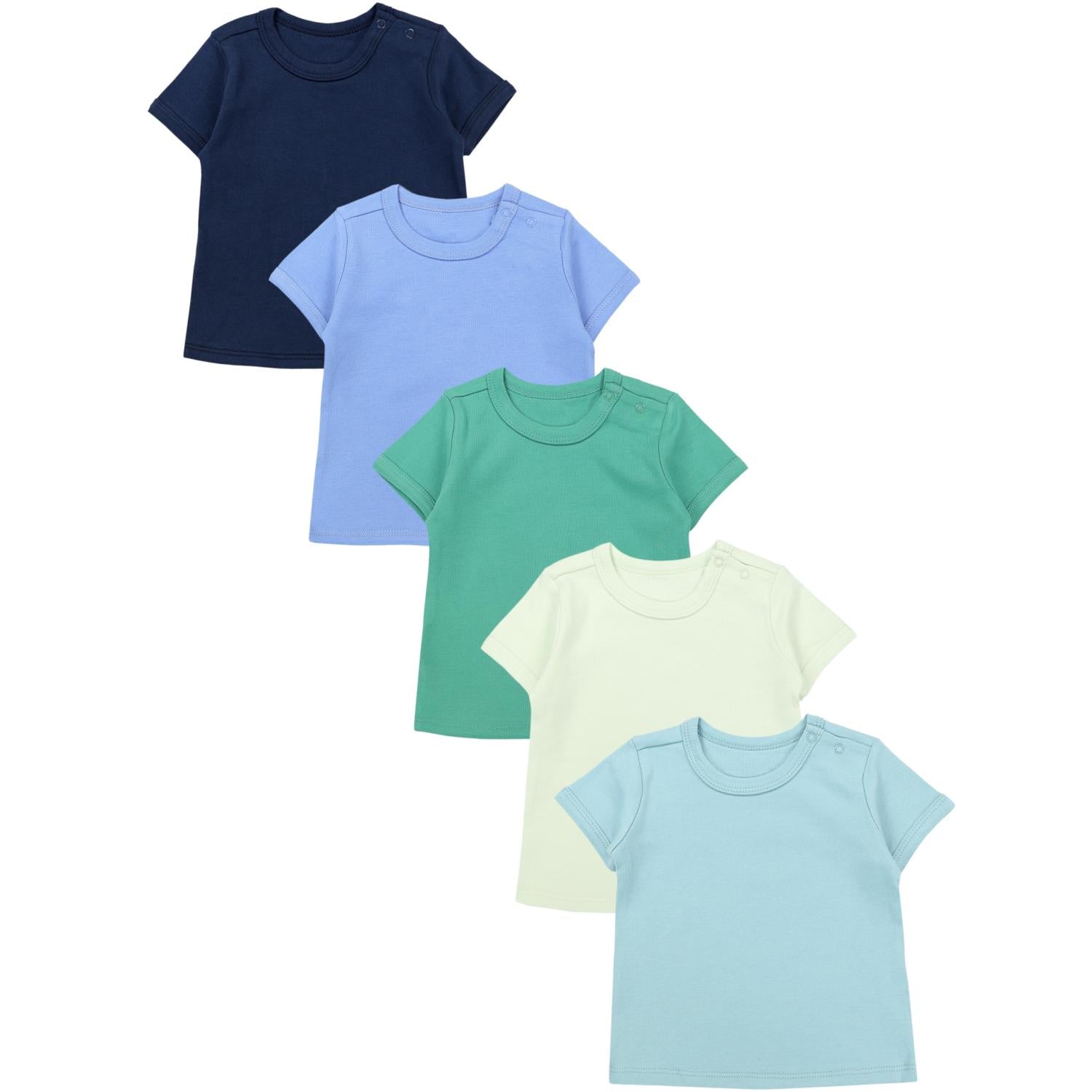 Kurzarm-Shirt mit Aufdruck - 5er Set