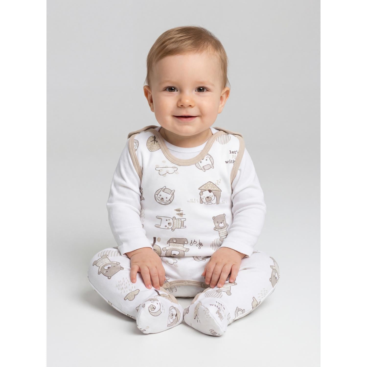 Strampler mit Aufdruck- 5er Pack