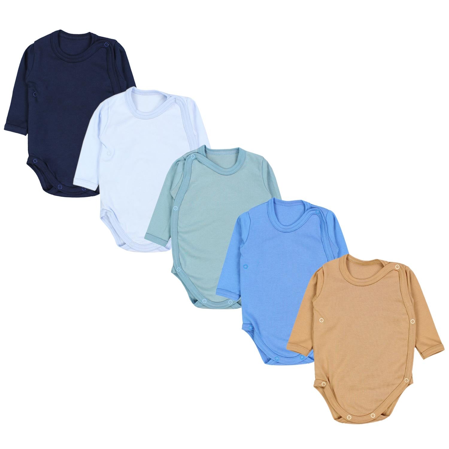 Langarm Wickelbody - 5er Set