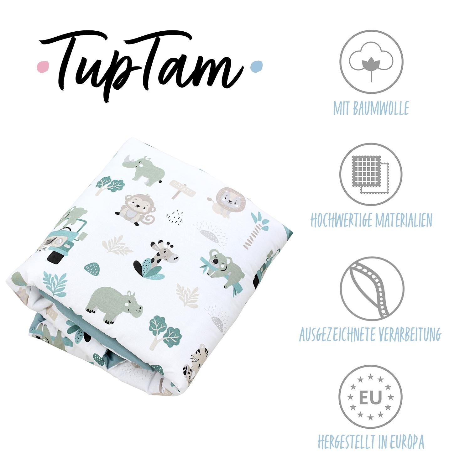 Gepolsterte XXL Krabbeldecke 120 x 120 cm