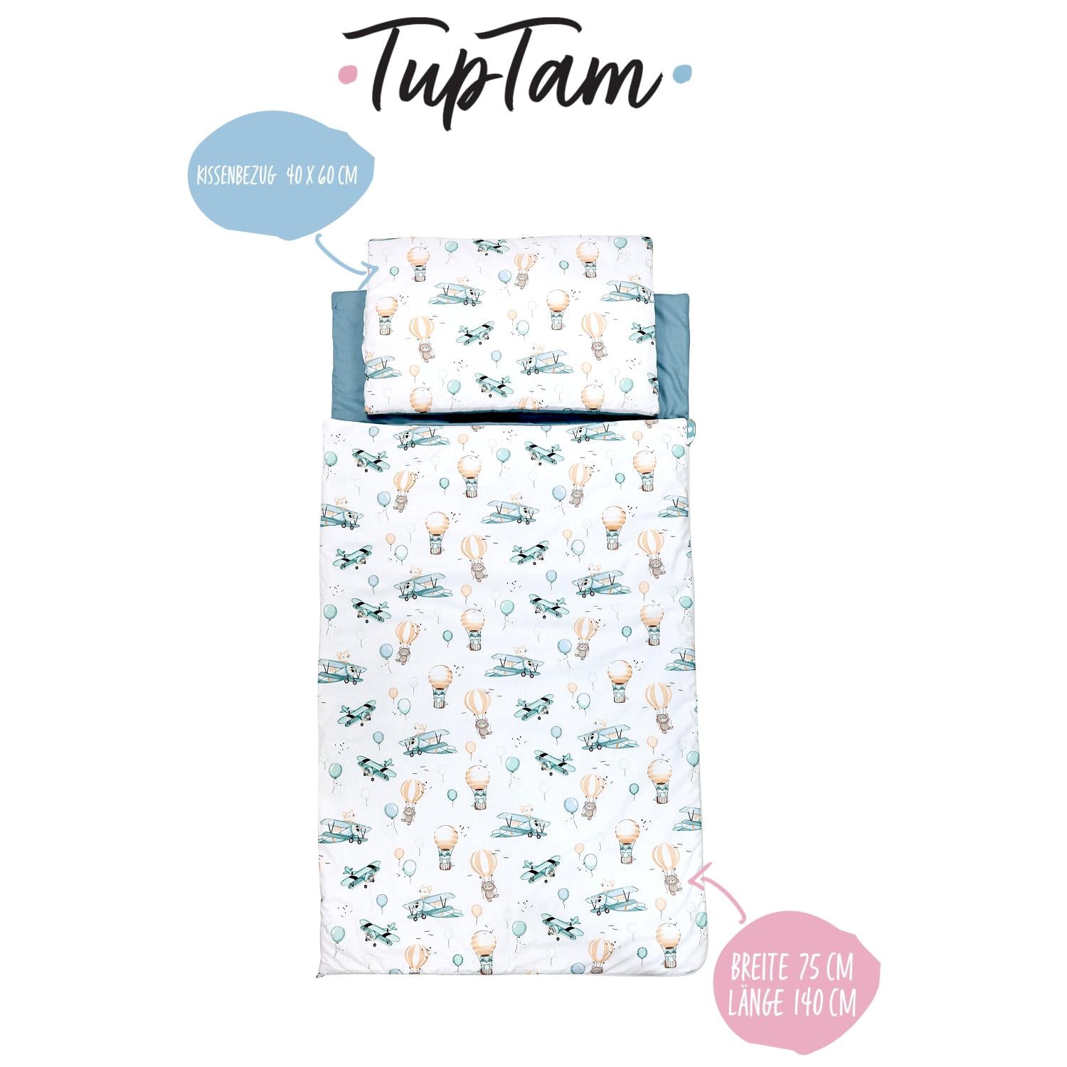 Deckenschlafsack mit Kissen und Beutel 135×70 cm