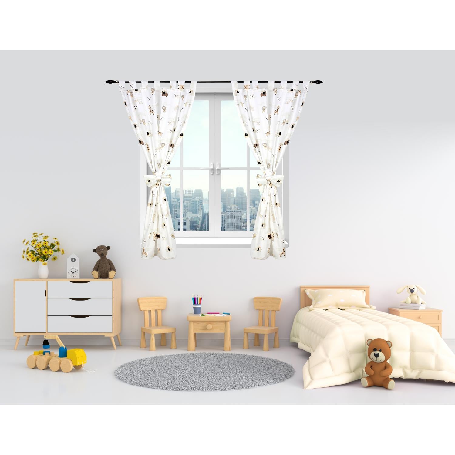 Vorhänge/Gardinen mit Schleifen 2er Set