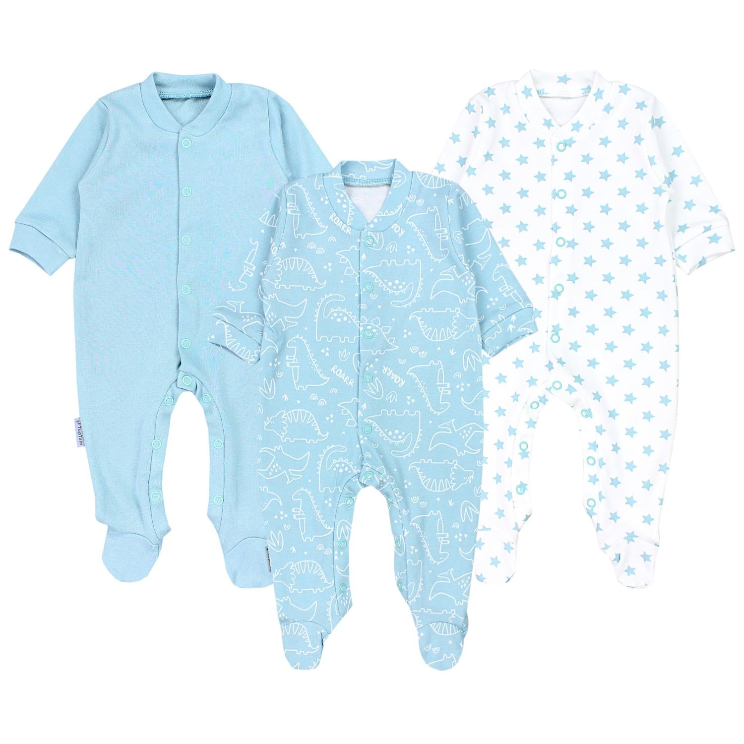 Baby Schlafstrampler Langarm - 3er Set