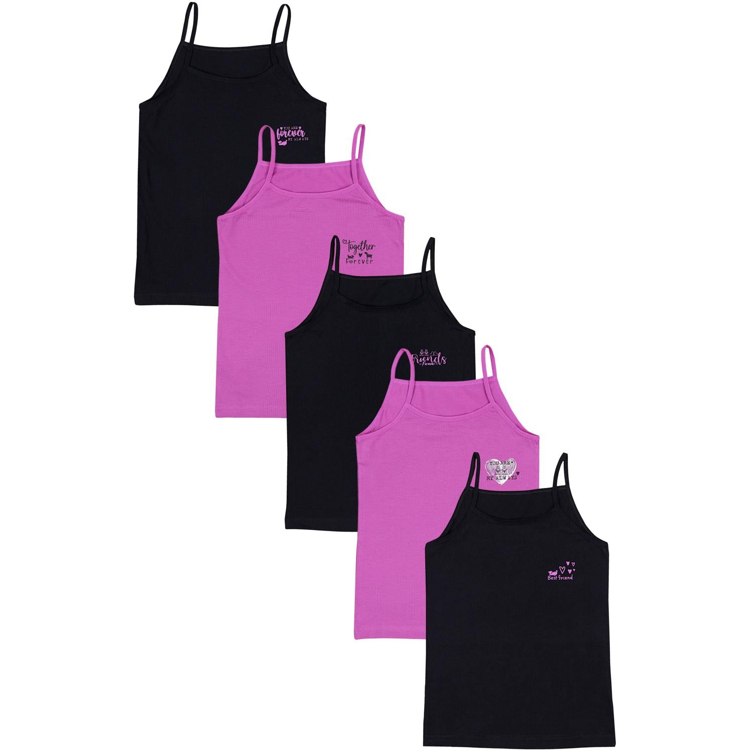 Kinder Unterhemd Spaghettiträger - 5er Set