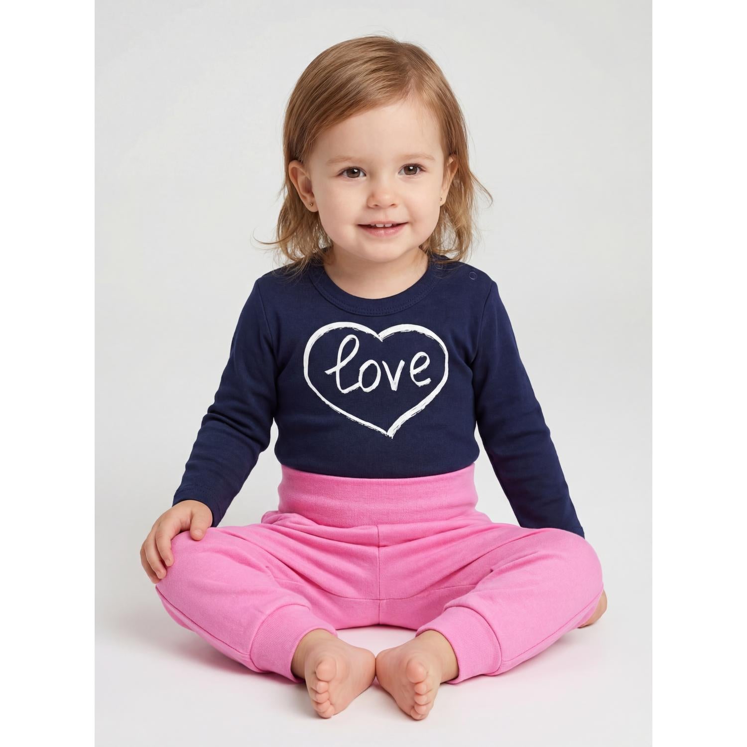 Langarm- Body mit Aufdruck - 5er Set