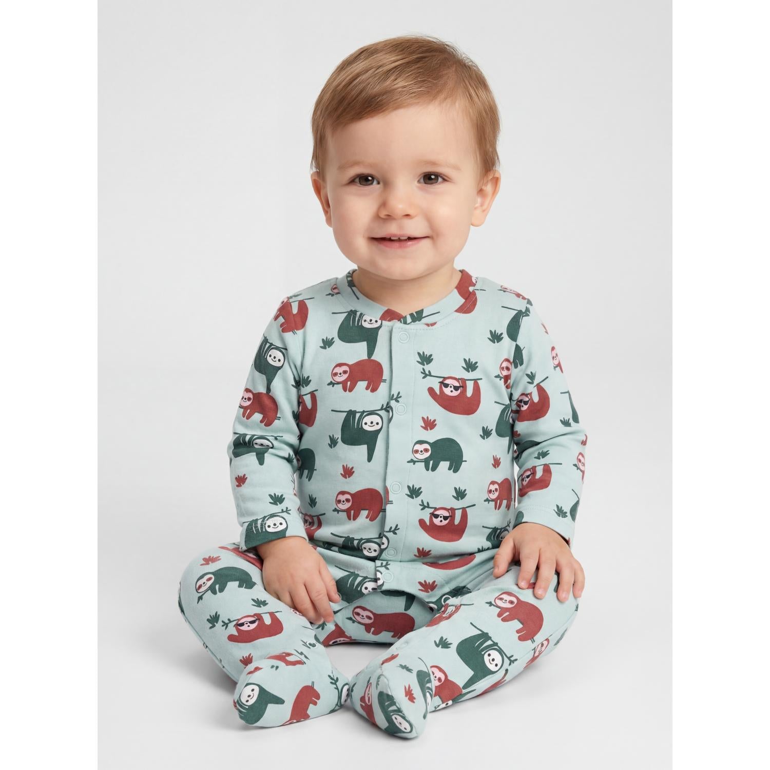 Jungen Schlafstrampler mit Fuß 3er Pack