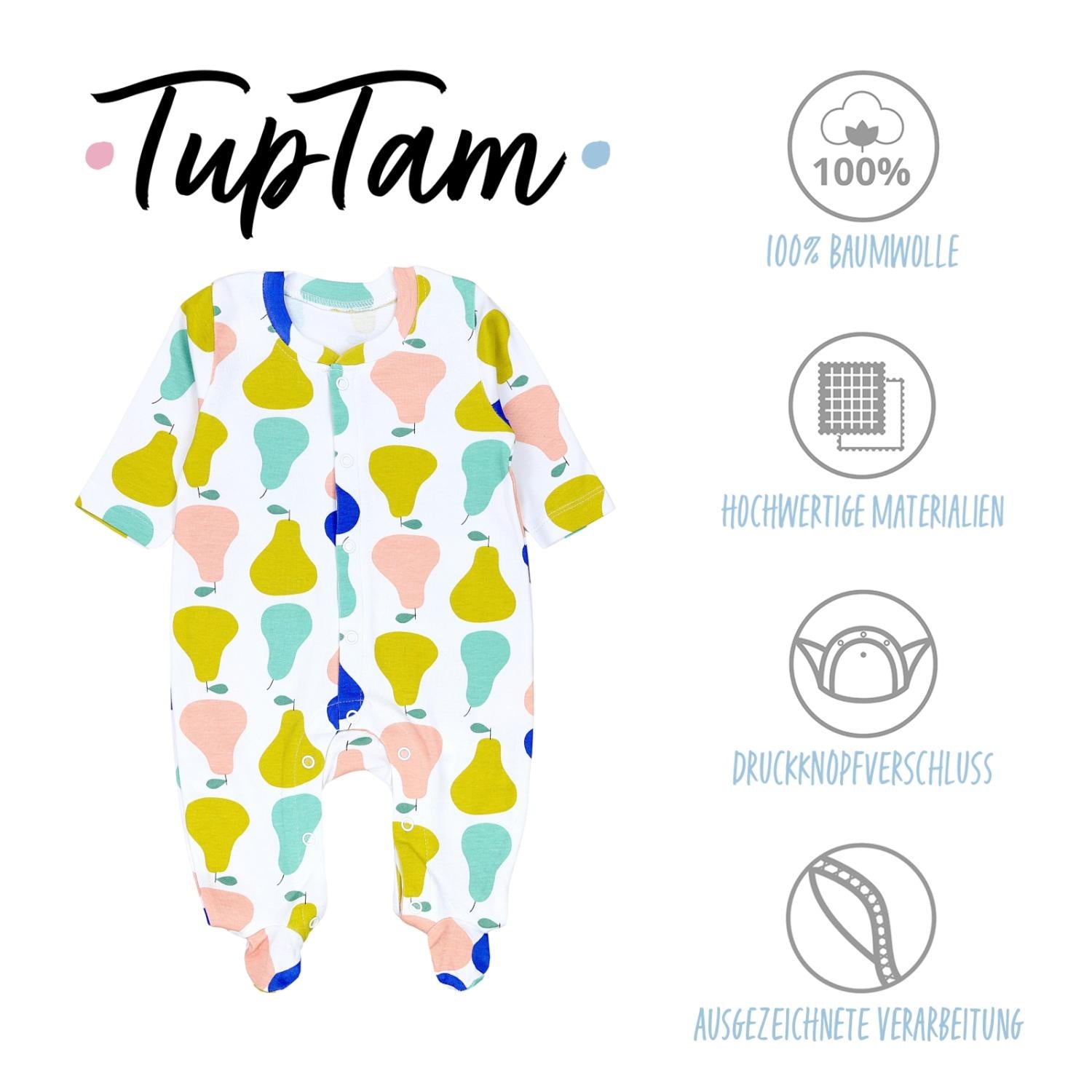 Schlafstrampler mit Fuß - 3er Set